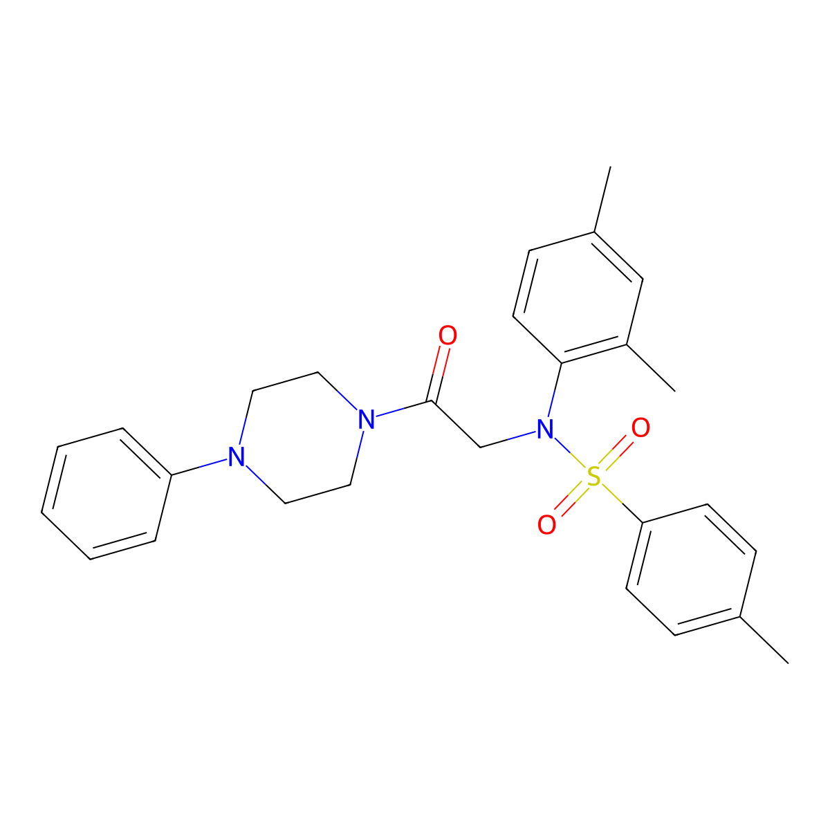 N-(2,4-dimethylphenyl)-4-methyl-N-[2-oxo-2-(4-phenylpiperazin-1-yl)ethyl]benzenesulfonamide molecular structure, CAS 425665-37-8