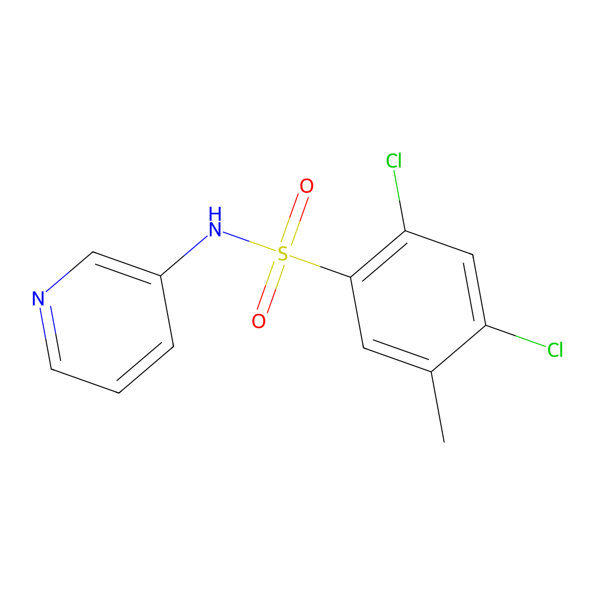 2,4-dichloro-5-methyl-N-pyridin-3-ylbenzenesulfonamide molecular structure, CAS 425665-41-4