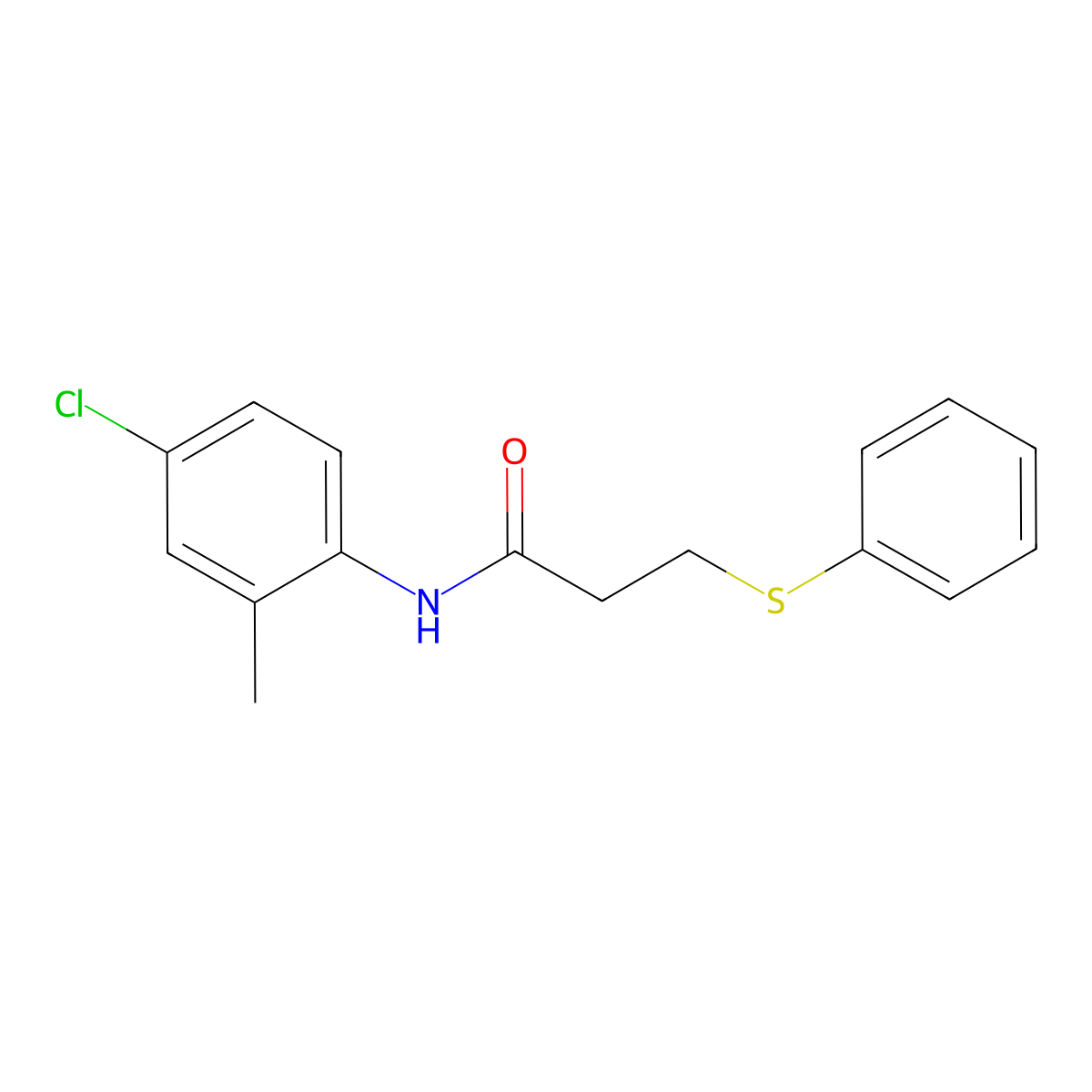 N-(4-chloro-2-methylphenyl)-3-(phenylsulfanyl)propanamide molecular structure, CAS 425665-66-3