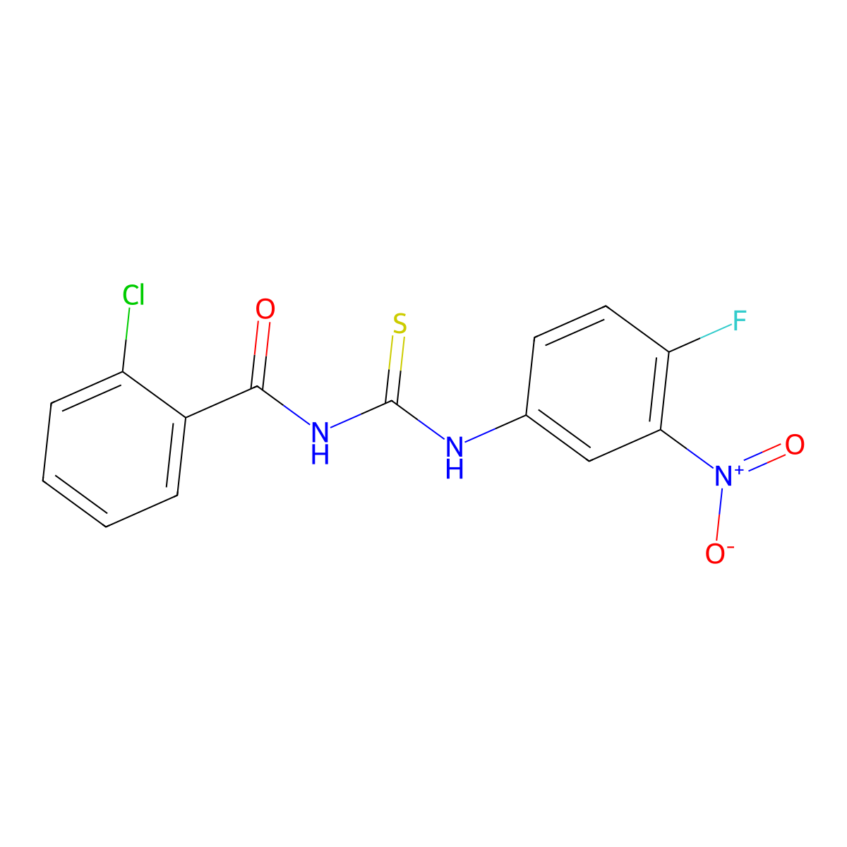 2-chloro-N-[(4-fluoro-3-nitrophenyl)carbamothioyl]benzamide molecular structure, CAS 425665-67-4