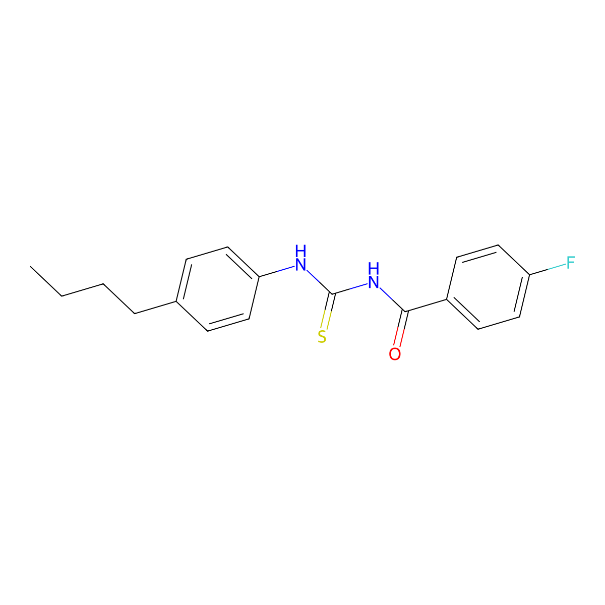 N-[(4-butylphenyl)carbamothioyl]-4-fluorobenzamide molecular structure, CAS 425665-74-3