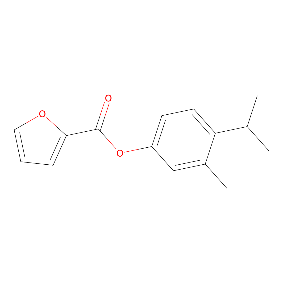 3-Methyl-4-(methylethyl)phenyl furan-2-carboxylate molecular structure, CAS 425665-84-5
