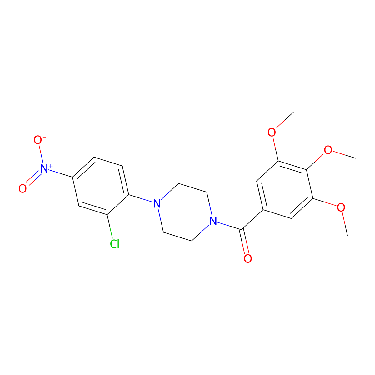 [4-(2-Chloro-4-nitrophenyl)piperazin-1-yl](3,4,5-trimethoxyphenyl)methanone molecular structure, CAS 425665-90-3
