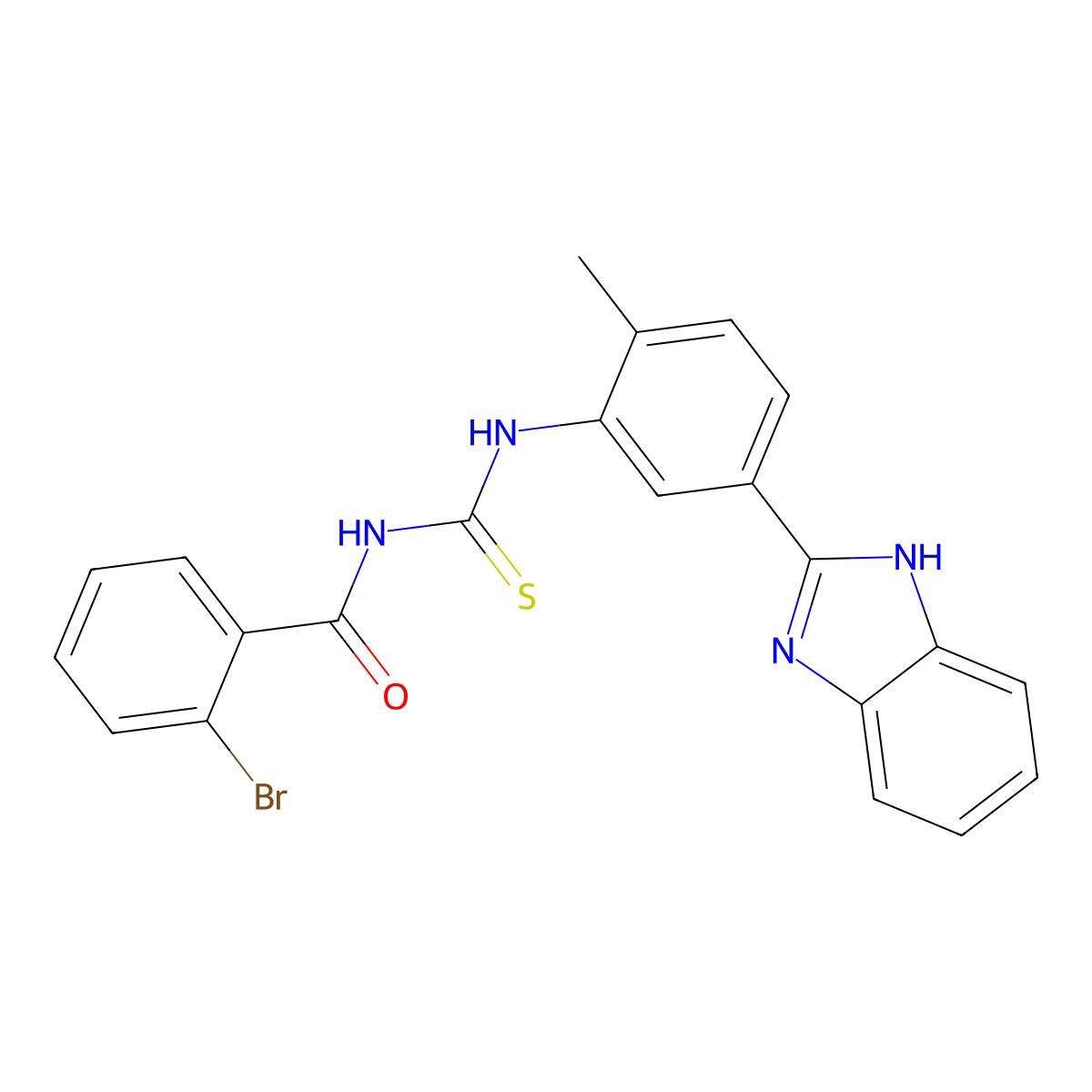 N-[[5-(1H-benzimidazol-2-yl)-2-methylphenyl]carbamothioyl]-2-bromobenzamide molecular structure, CAS 425665-98-1