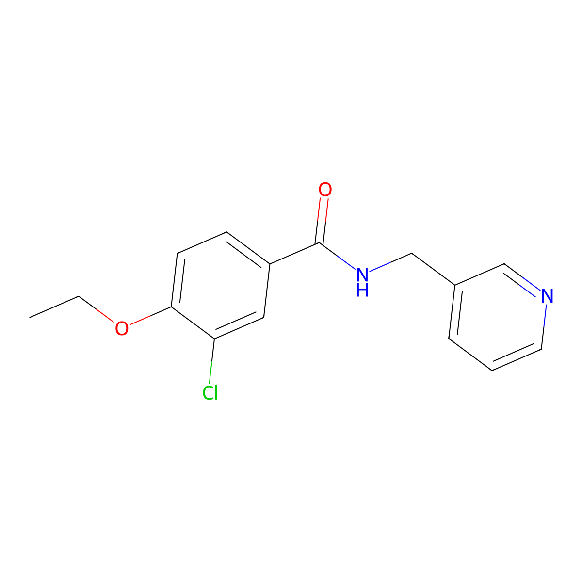 3-chloro-4-ethoxy-N-(3-pyridinylmethyl)benzamide molecular structure, CAS 425666-08-6