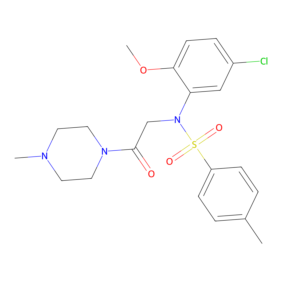 N-(5-chloro-2-methoxyphenyl)-4-methyl-N-[2-(4-methylpiperazin-1-yl)-2-oxoethyl]benzenesulfonamide molecular structure, CAS 425666-18-8