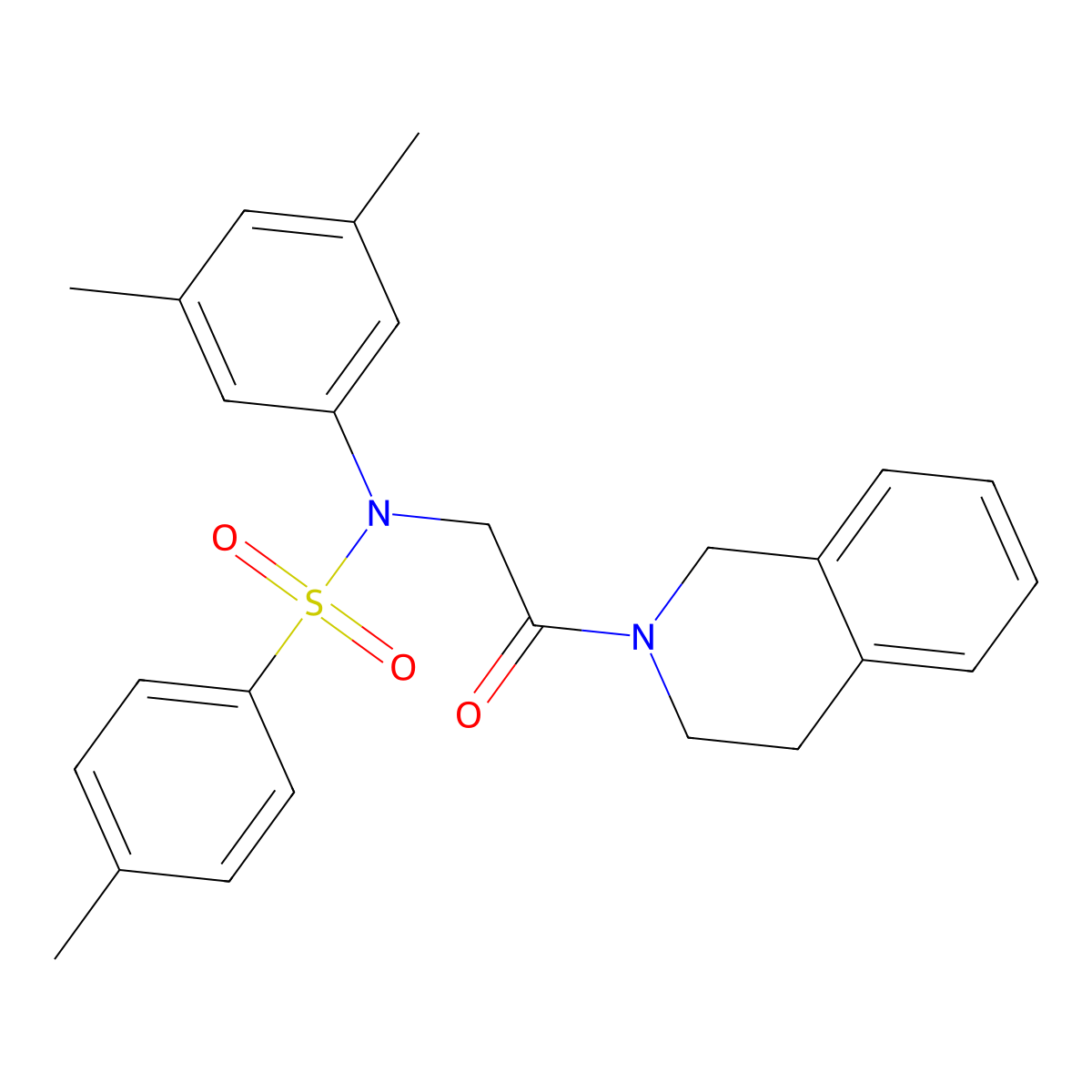 N-[2-(3,4-dihydro-1H-isoquinolin-2-yl)-2-oxoethyl]-N-(3,5-dimethylphenyl)-4-methylbenzenesulfonamide molecular structure, CAS 425666-25-7