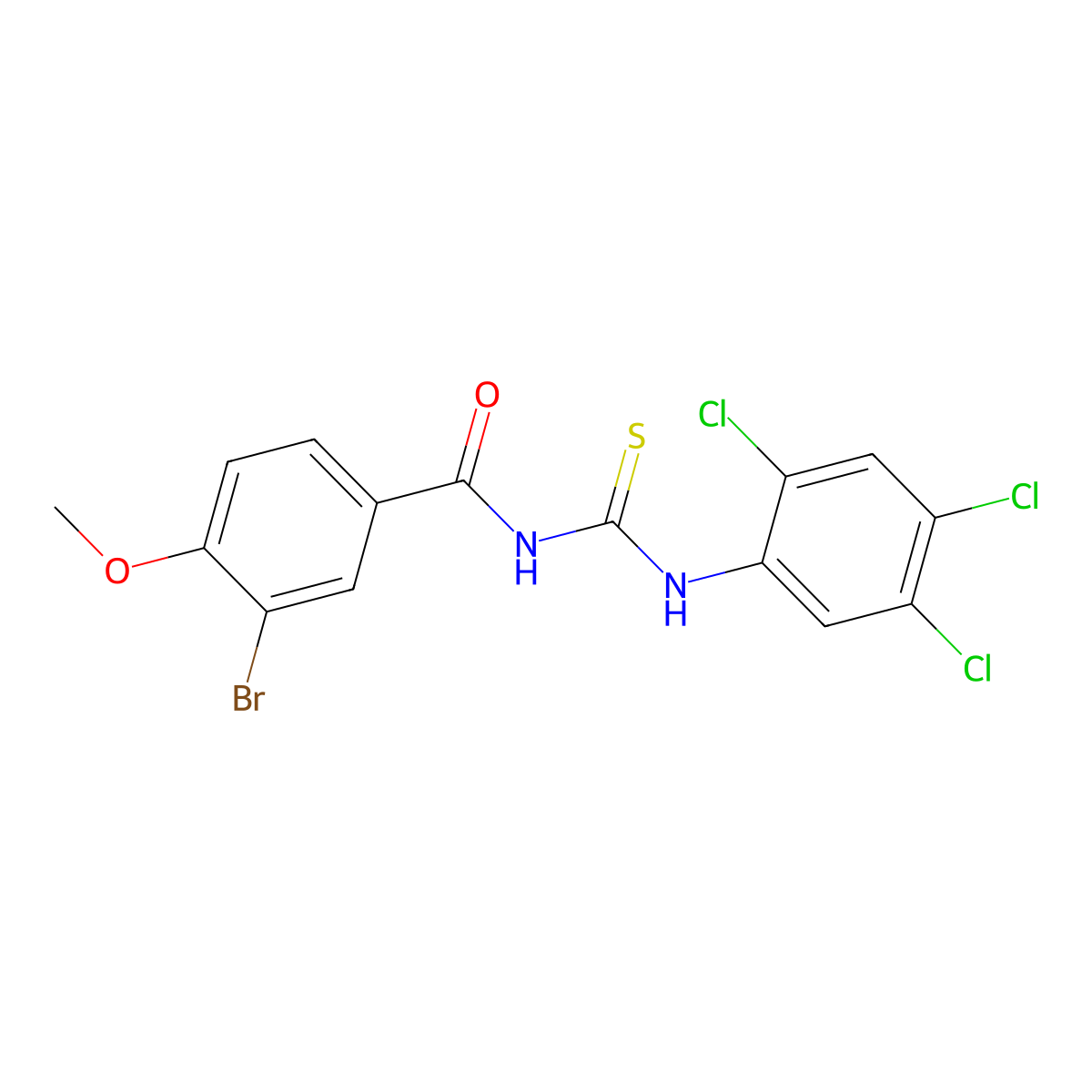 3-bromo-4-methoxy-N-[(2,4,5-trichlorophenyl)carbamothioyl]benzamide molecular structure, CAS 425666-38-2