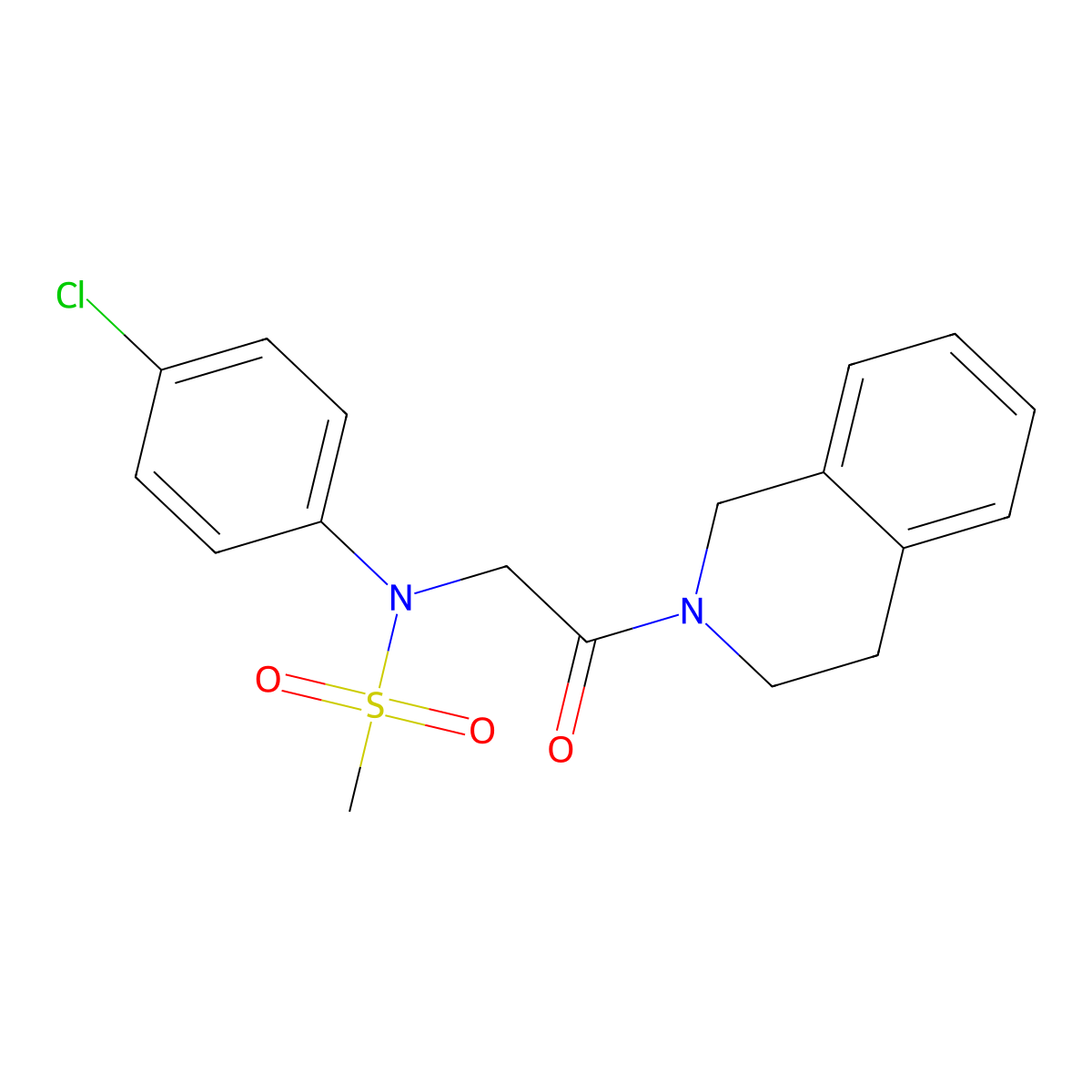 N-(4-chlorophenyl)-N-[2-(3,4-dihydro-1H-isoquinolin-2-yl)-2-oxoethyl]methanesulfonamide molecular structure, CAS 425666-42-8