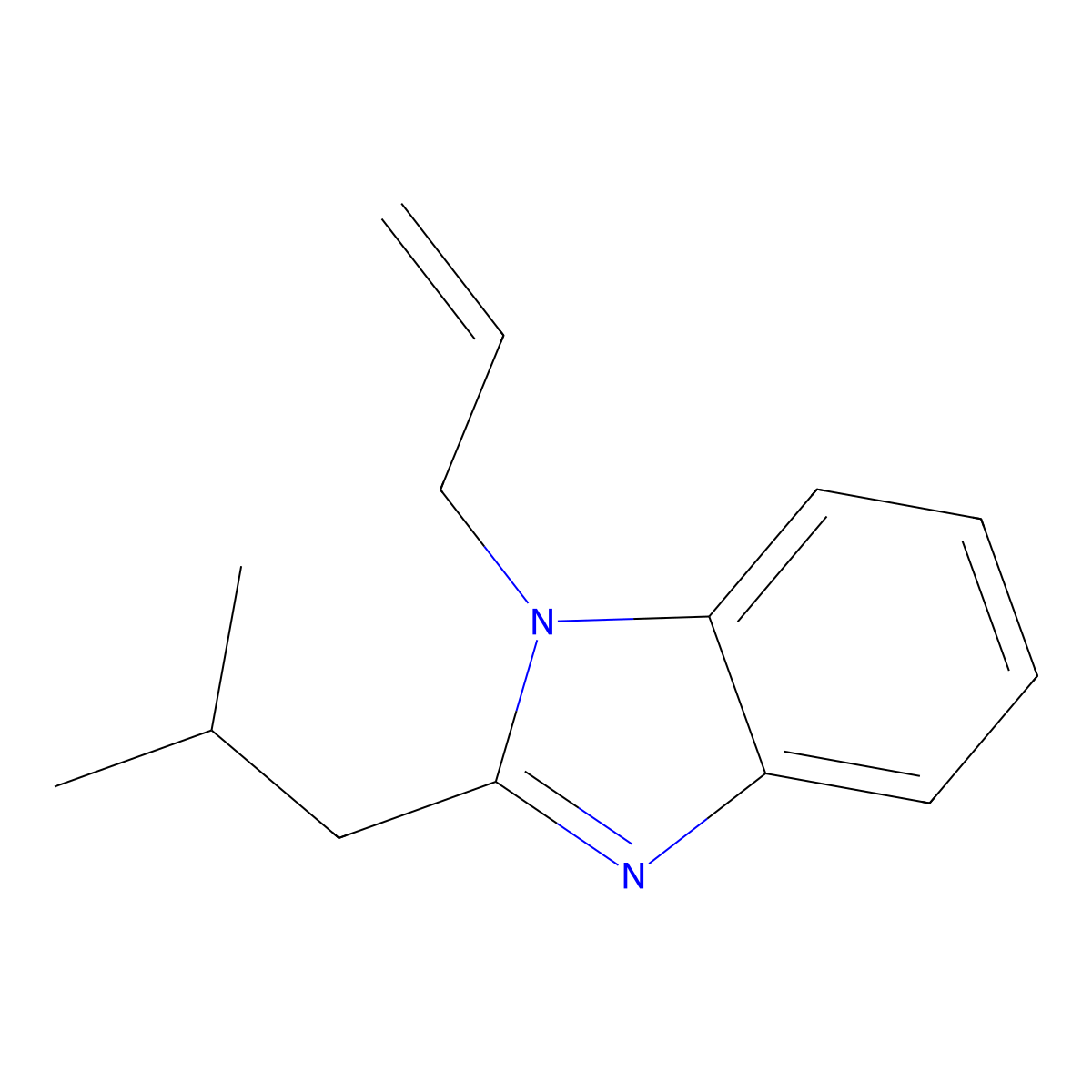 2-(2-Methylpropyl)-1-prop-2-enylbenzimidazole molecular structure, CAS 425666-57-5