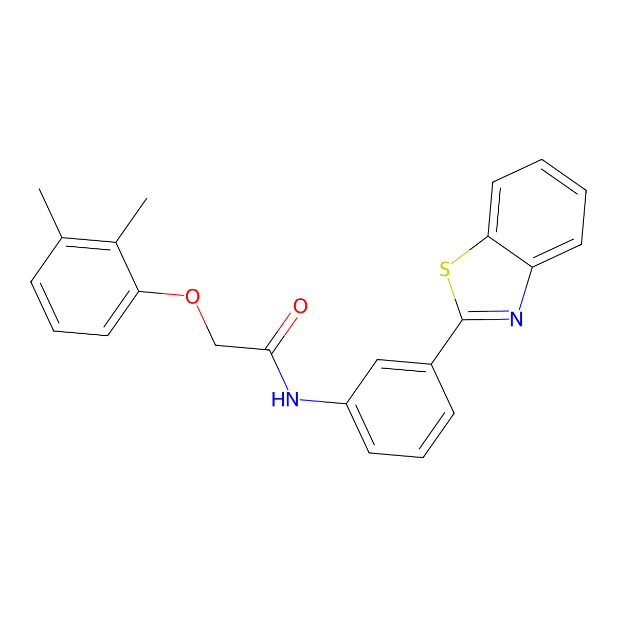 N-[3-(1,3-benzothiazol-2-yl)phenyl]-2-(2,3-dimethylphenoxy)acetamide molecular structure, CAS 425666-73-5