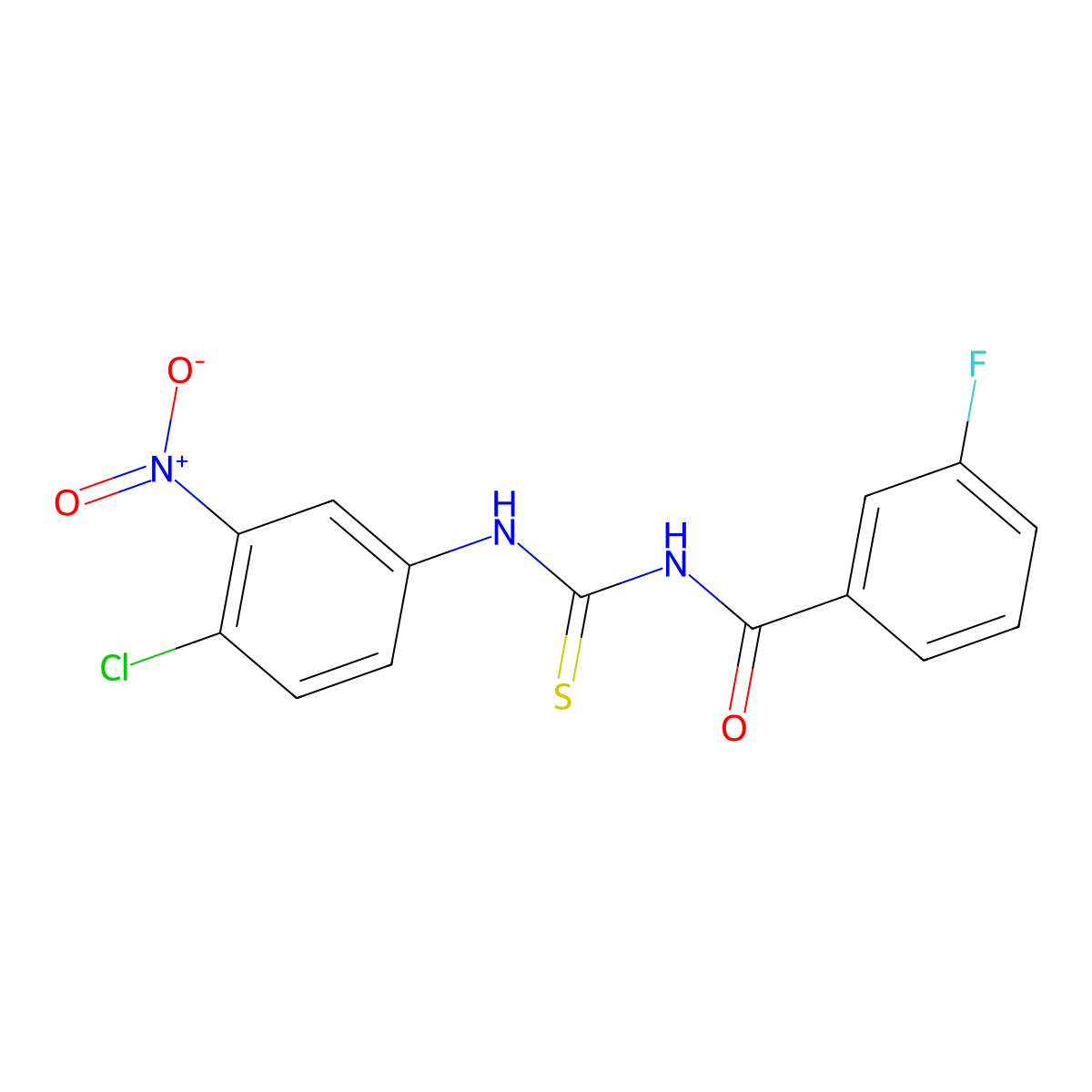N-[(4-chloro-3-nitrophenyl)carbamothioyl]-3-fluorobenzamide molecular structure, CAS 425666-97-3