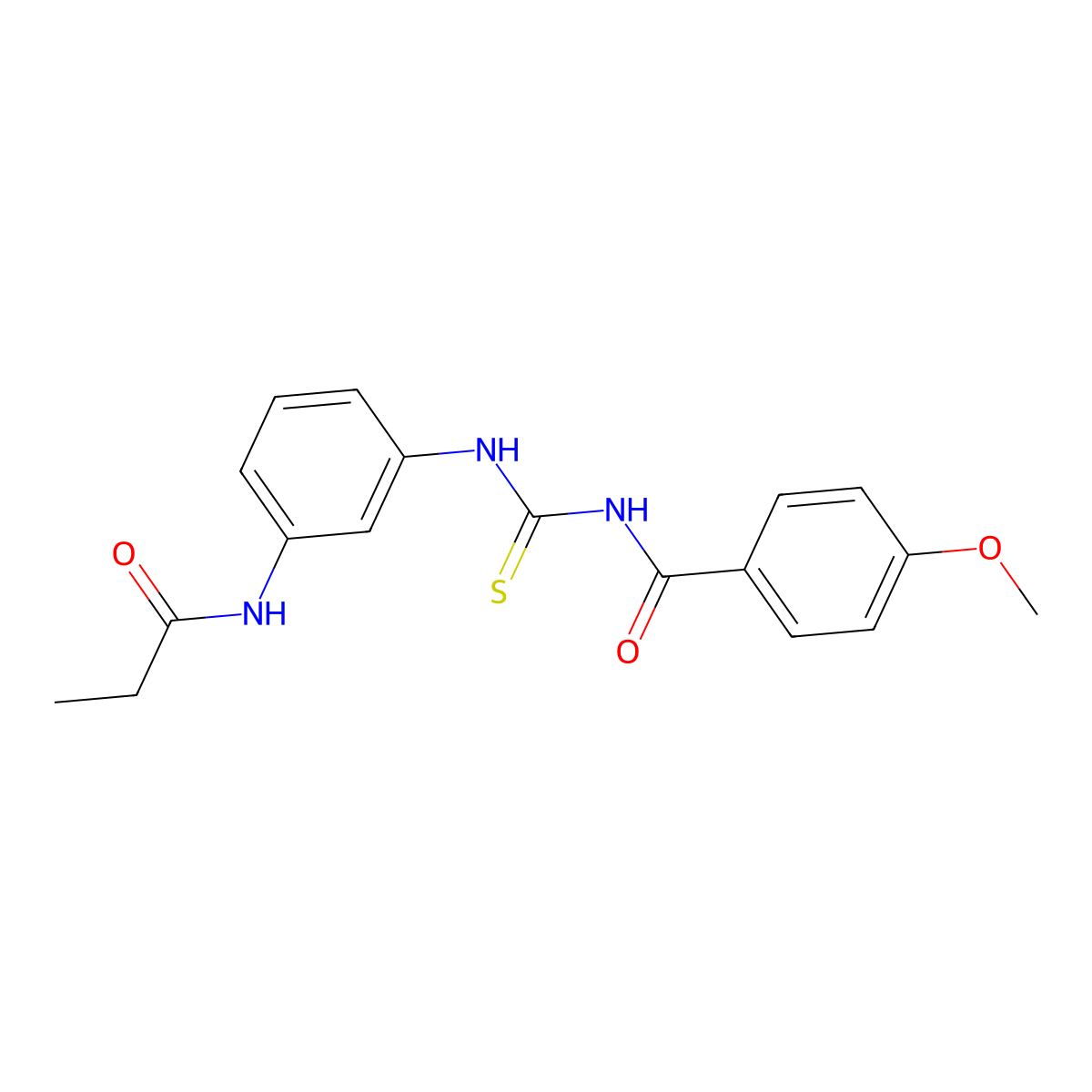 N-[3-({[(4-methoxybenzoyl)amino]carbothioyl}amino)phenyl]propanamide molecular structure, CAS 425667-10-3
