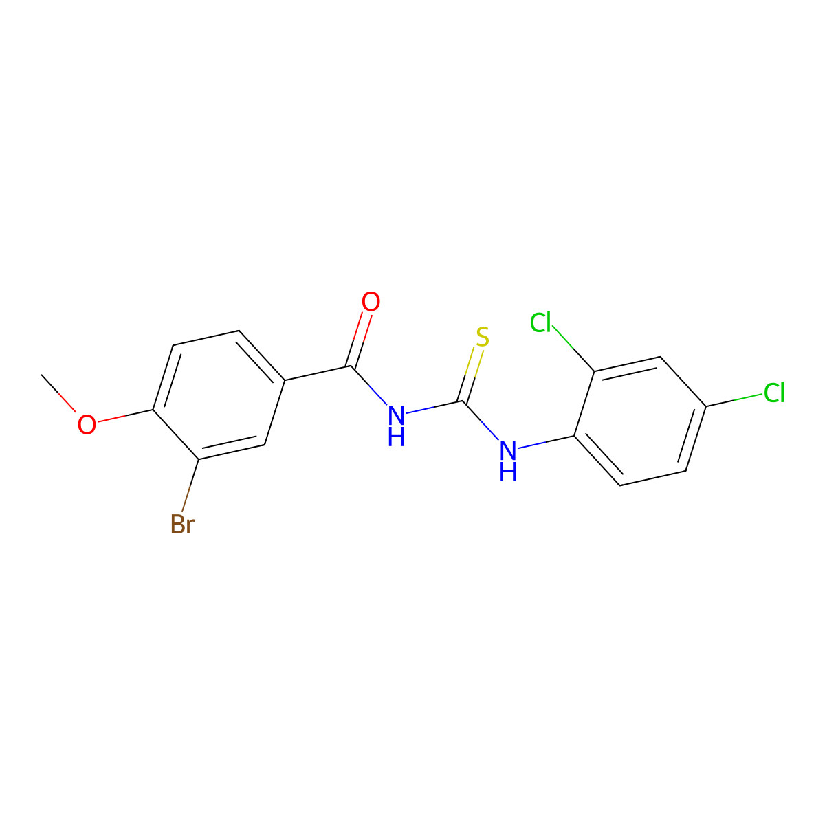 3-bromo-N-[(2,4-dichlorophenyl)carbamothioyl]-4-methoxybenzamide molecular structure, CAS 425667-11-4