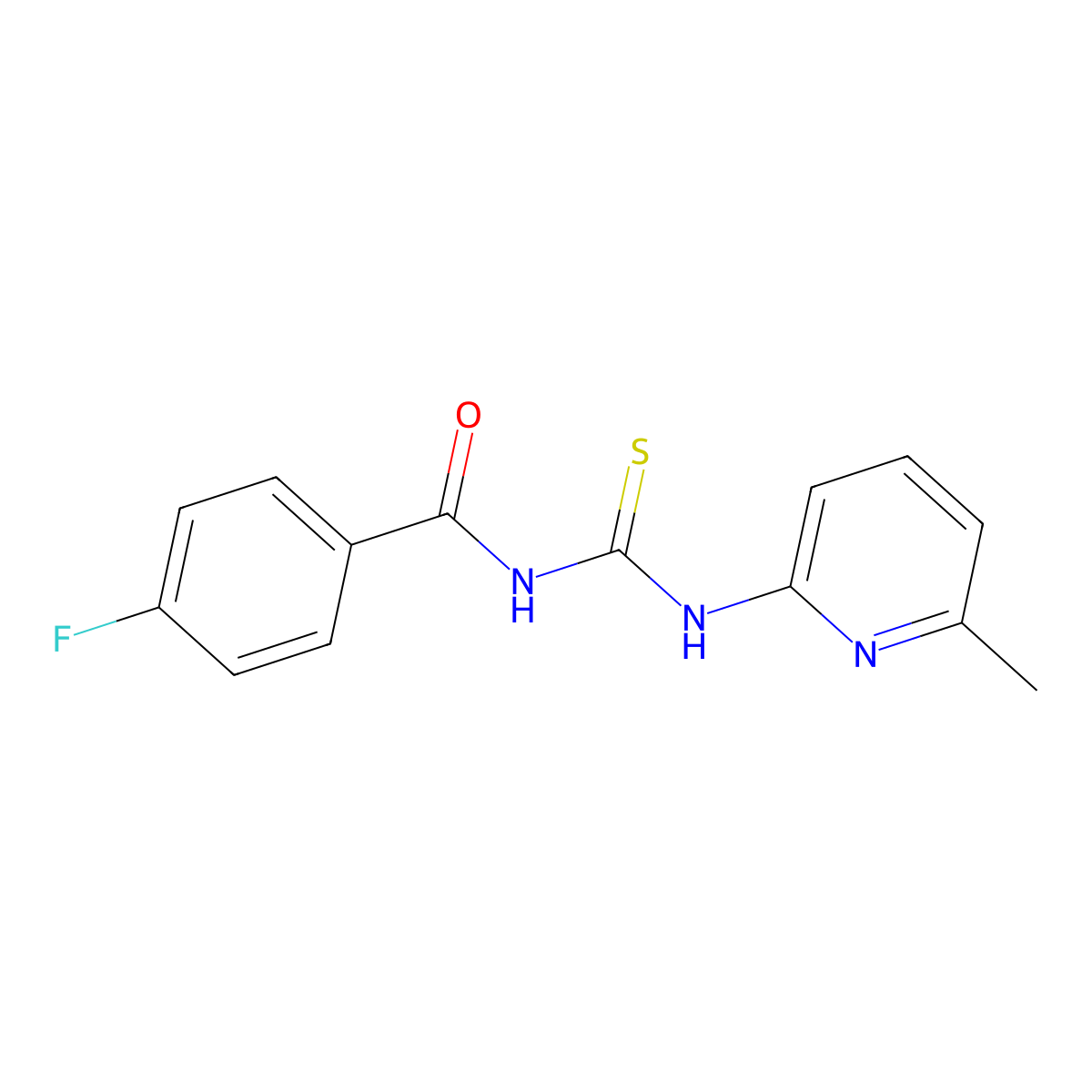 4-fluoro-N-[(6-methylpyridin-2-yl)carbamothioyl]benzamide molecular structure, CAS 425667-42-1