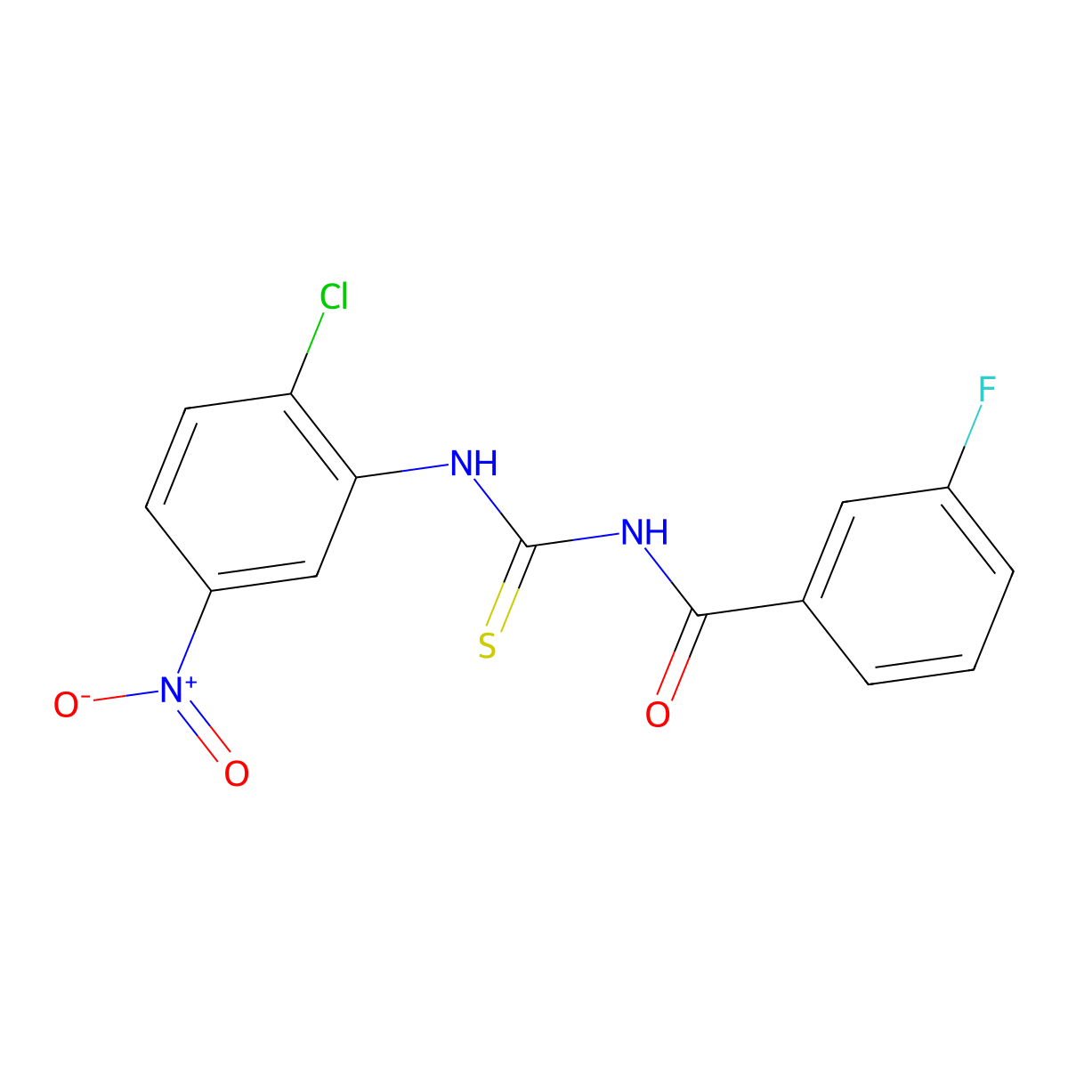 N-[(2-chloro-5-nitrophenyl)carbamothioyl]-3-fluorobenzamide molecular structure, CAS 425667-75-0