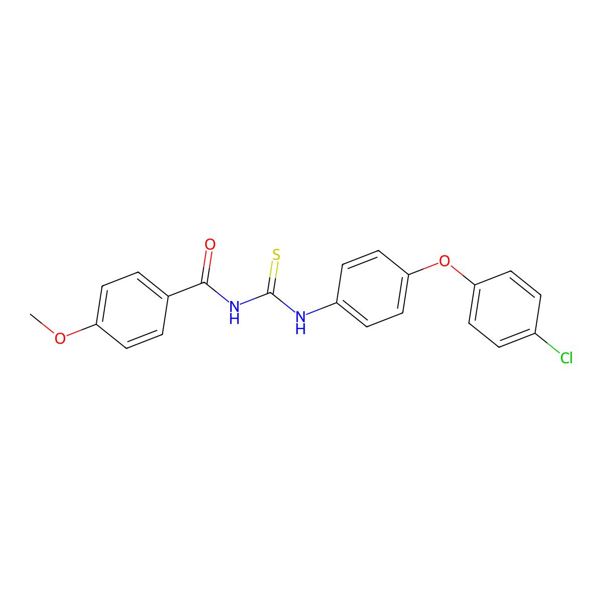 N-[[4-(4-chlorophenoxy)phenyl]carbamothioyl]-4-methoxybenzamide molecular structure, CAS 425667-76-1
