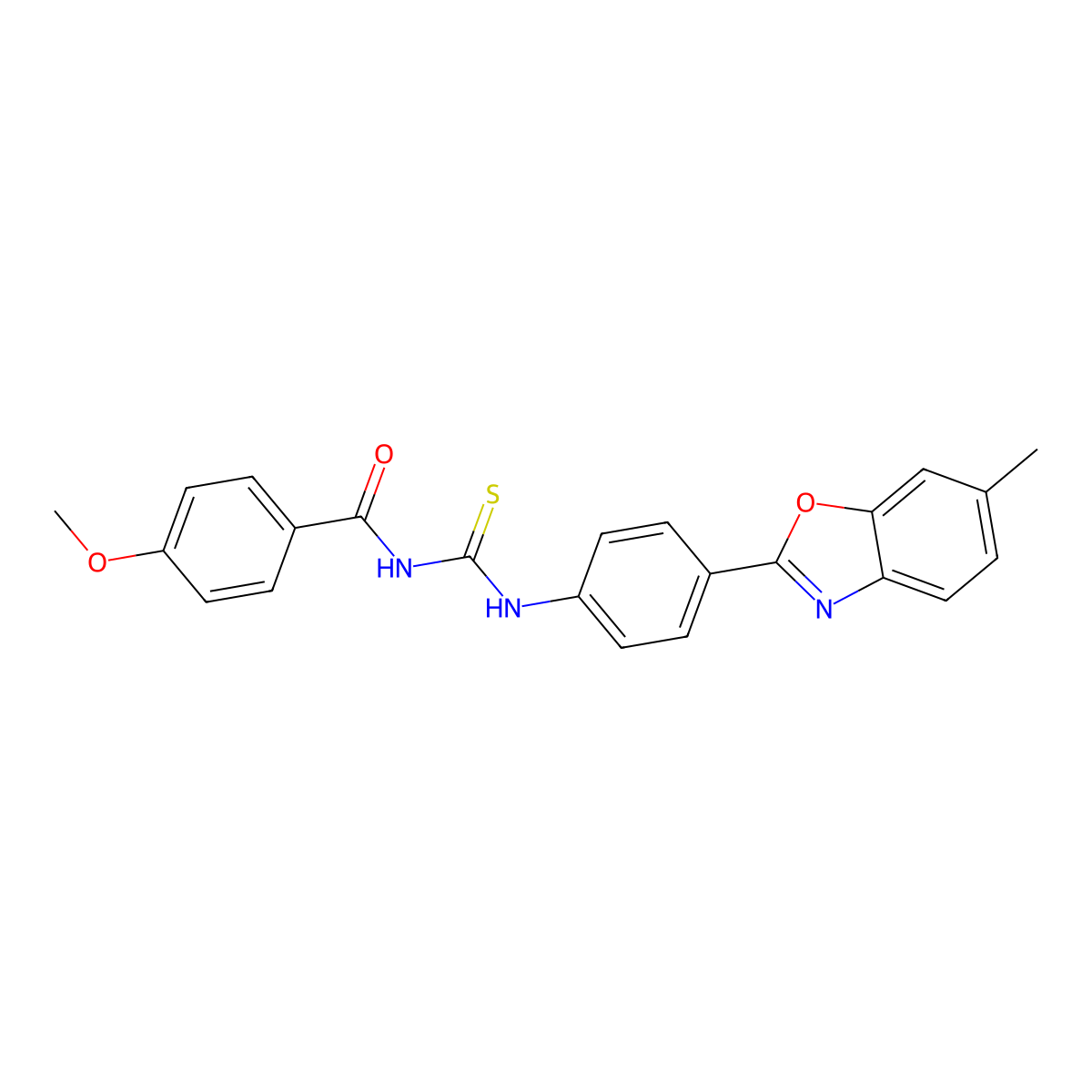 4-methoxy-N-{[4-(6-methyl-1,3-benzoxazol-2-yl)phenyl]carbamothioyl}benzamide molecular structure, CAS 425667-99-8