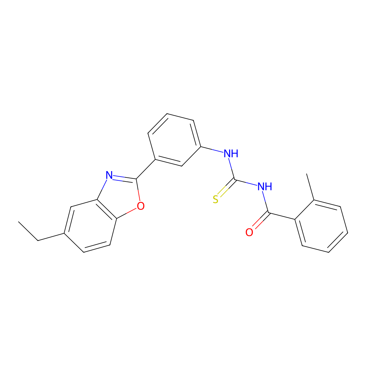 N-[[3-(5-ethyl-1,3-benzoxazol-2-yl)phenyl]carbamothioyl]-2-methylbenzamide molecular structure, CAS 425668-07-1