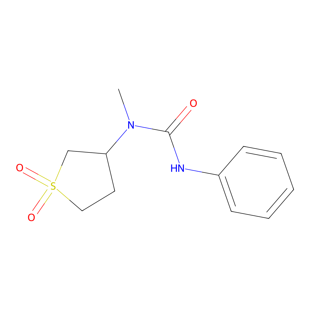 1-(1,1-Dioxidotetrahydrothiophen-3-yl)-1-methyl-3-phenylurea molecular structure, CAS 425668-19-5