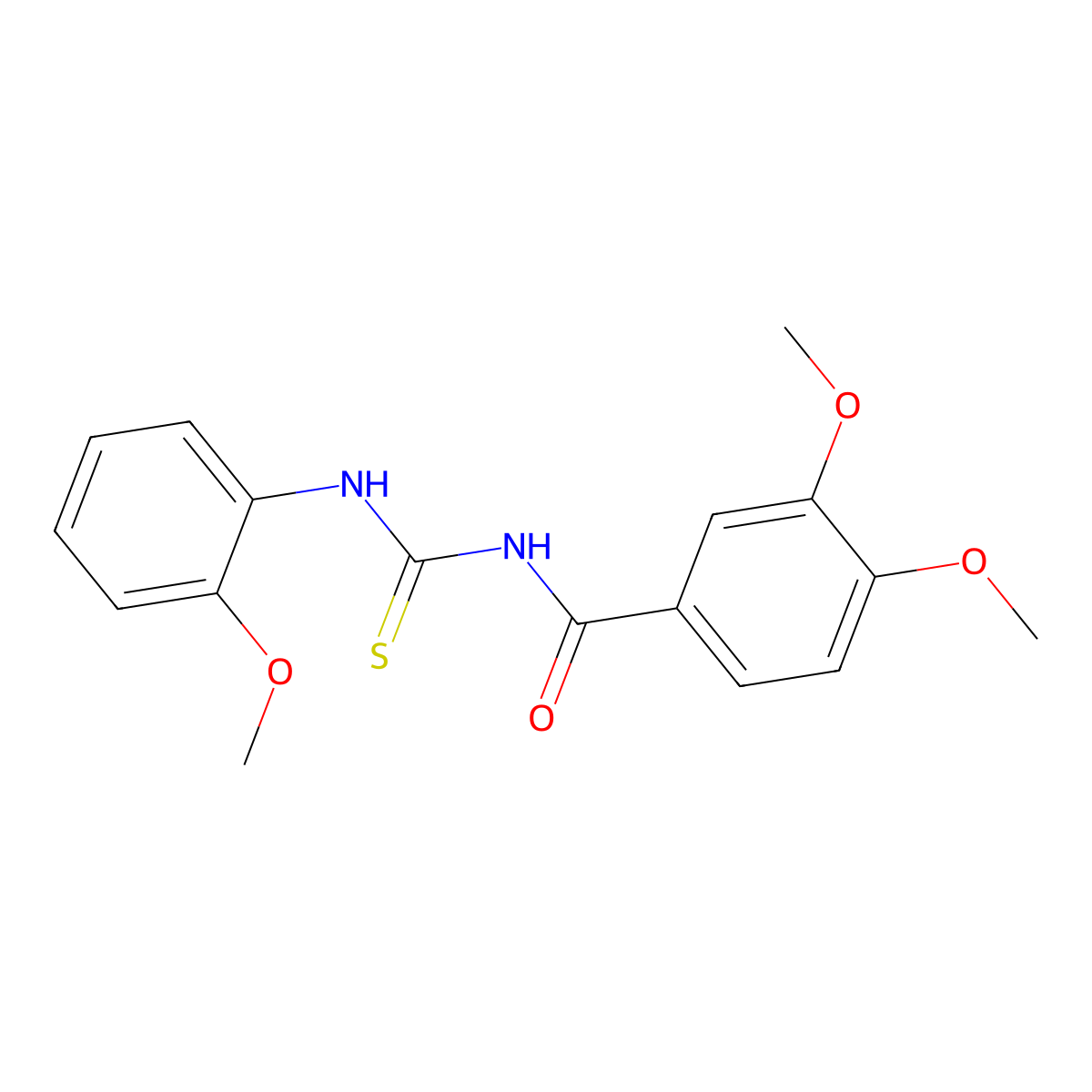 3,4-dimethoxy-N-[(2-methoxyphenyl)carbamothioyl]benzamide molecular structure, CAS 425668-32-2
