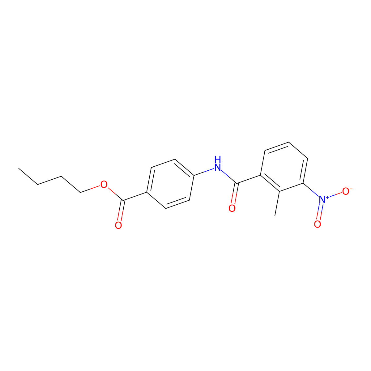Butyl 4-{[(2-methyl-3-nitrophenyl)carbonyl]amino}benzoate molecular structure, CAS 425668-42-4