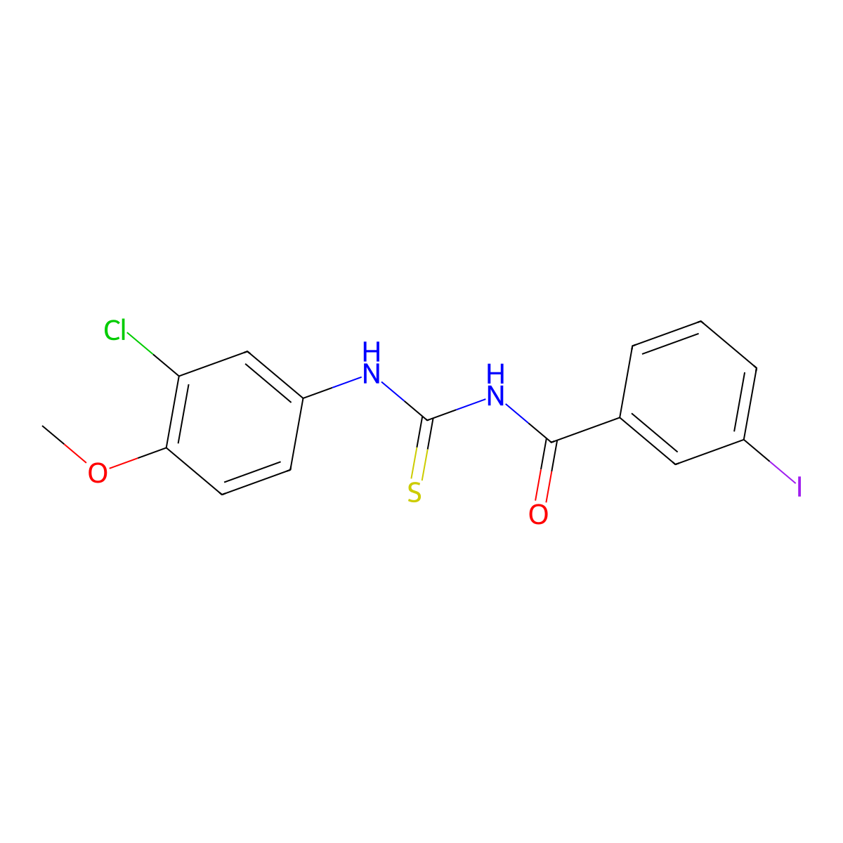 N-[(3-chloro-4-methoxyphenyl)carbamothioyl]-3-iodobenzamide molecular structure, CAS 425668-47-9