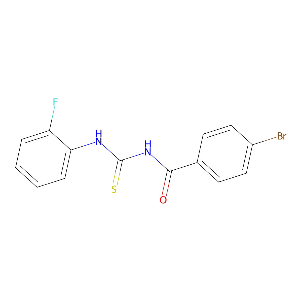 4-bromo-N-[(2-fluorophenyl)carbamothioyl]benzamide molecular structure, CAS 425668-48-0