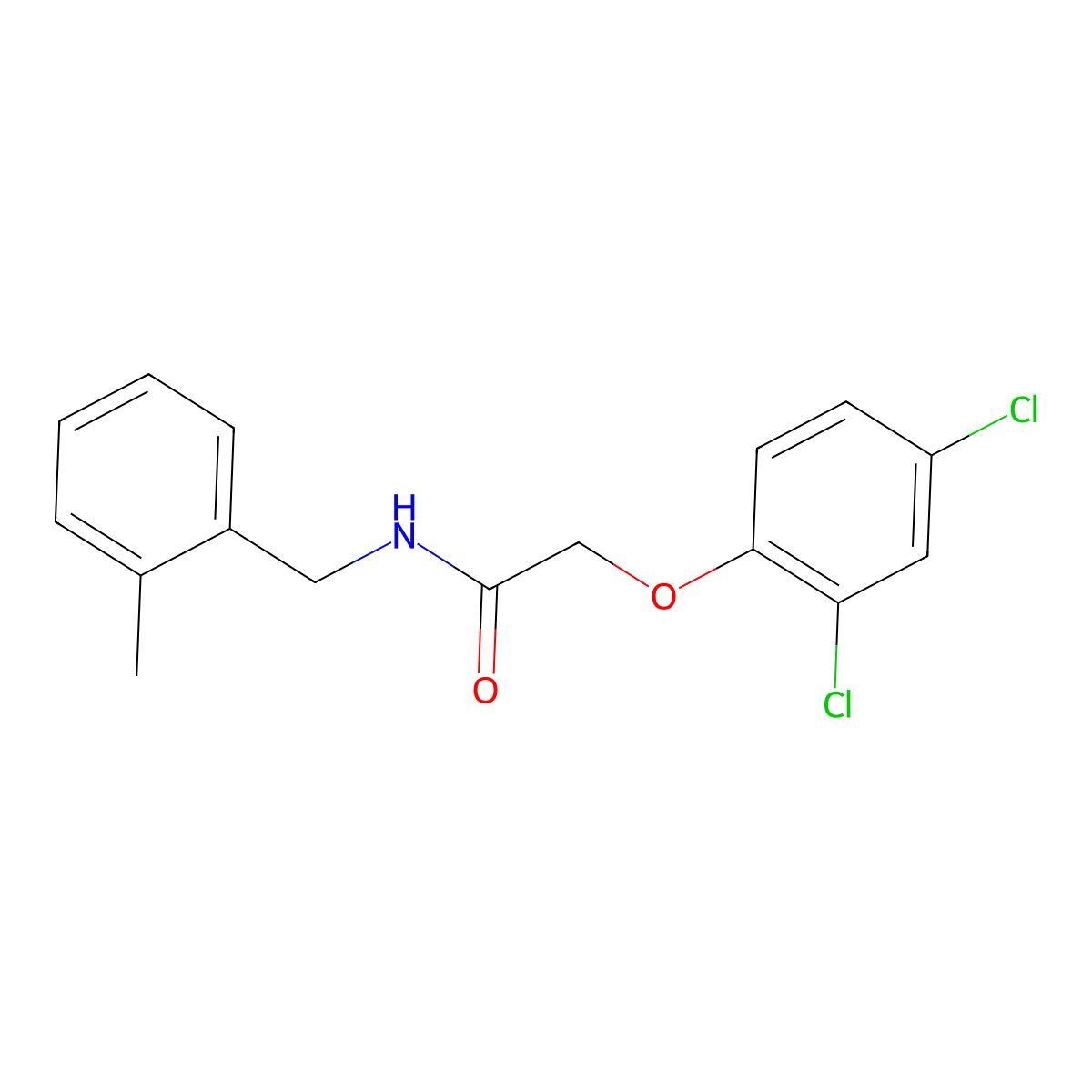 2-(2,4-dichlorophenoxy)-N-(2-methylbenzyl)acetamide molecular structure, CAS 425668-55-9