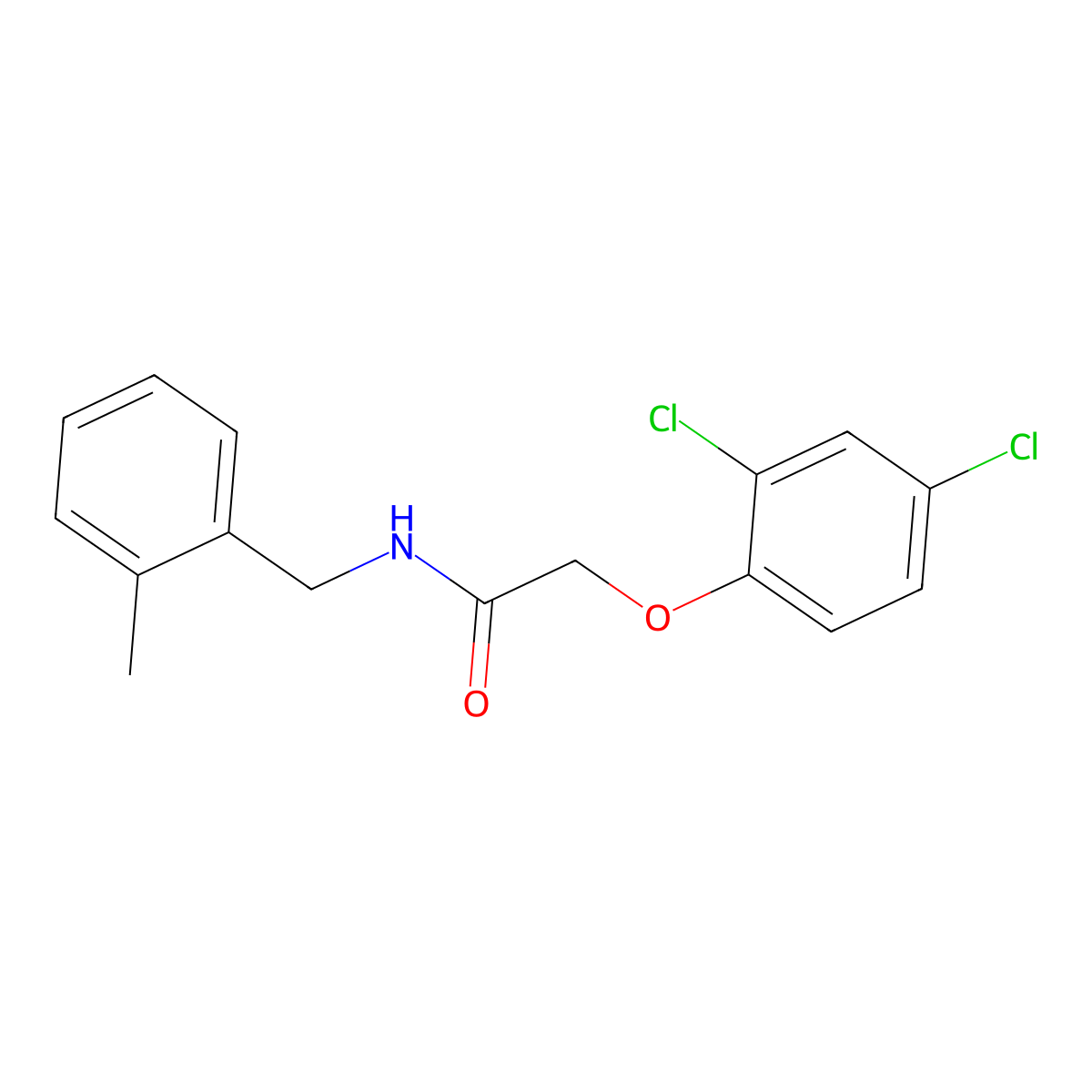2-(2,4-dichlorophenoxy)-N-(2-methylbenzyl)acetamide molecular structure, CAS 425668-55-9