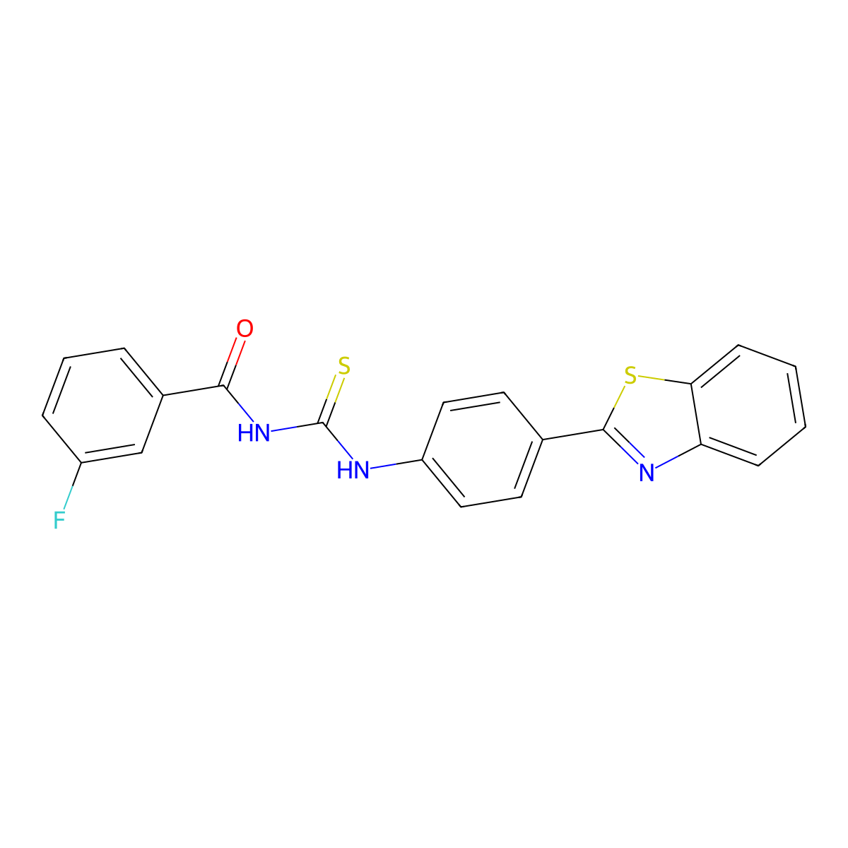 N-[[4-(1,3-benzothiazol-2-yl)phenyl]carbamothioyl]-3-fluorobenzamide molecular structure, CAS 425668-61-7
