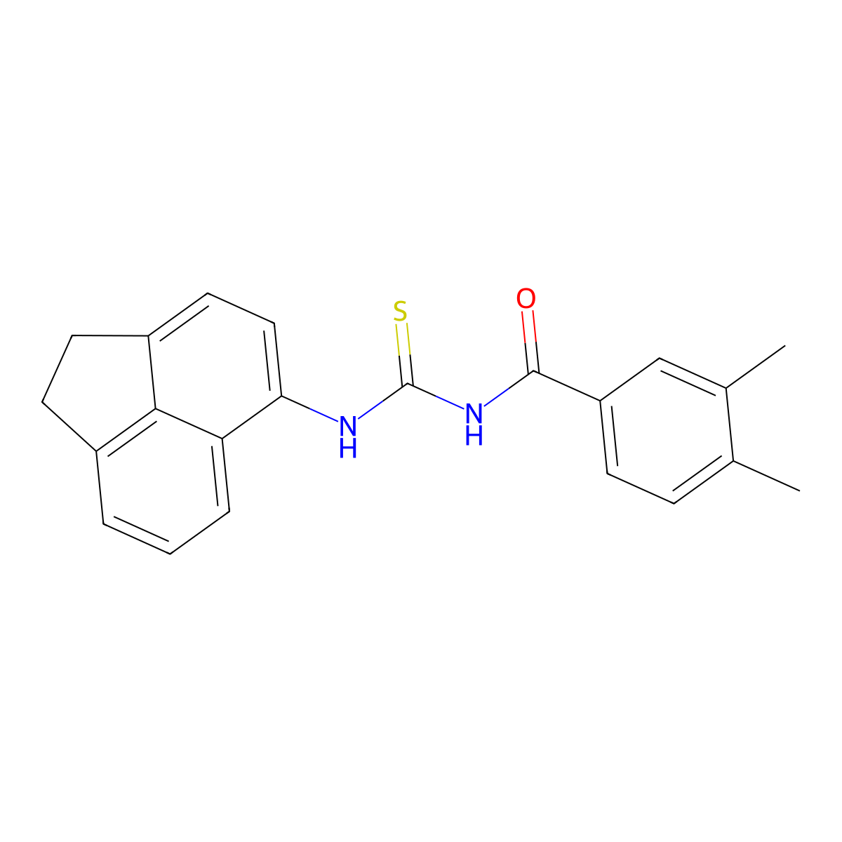 N-(1,2-dihydroacenaphthylen-5-ylcarbamothioyl)-3,4-dimethylbenzamide molecular structure, CAS 425668-72-0
