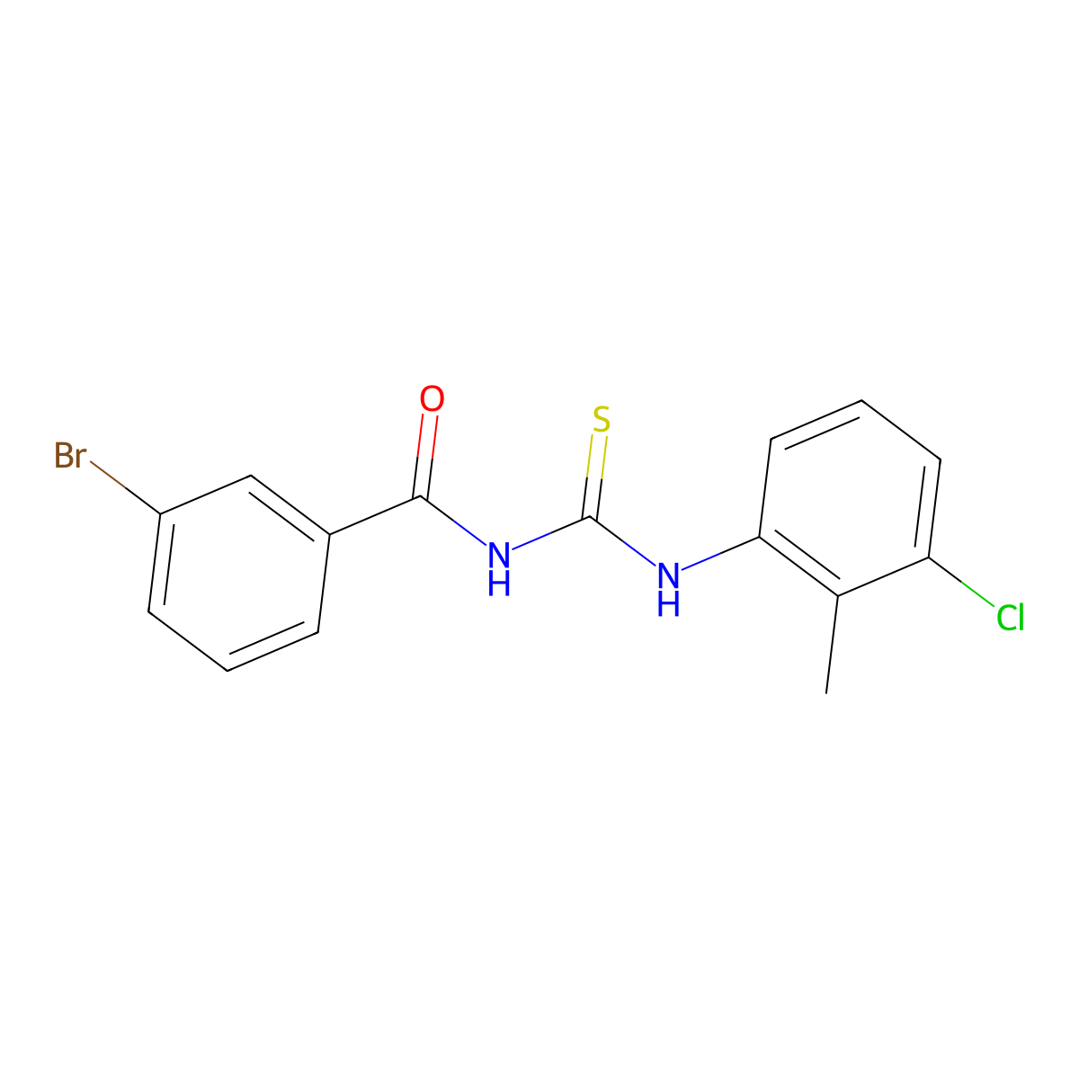 3-bromo-N-[(3-chloro-2-methylphenyl)carbamothioyl]benzamide molecular structure, CAS 425668-86-6