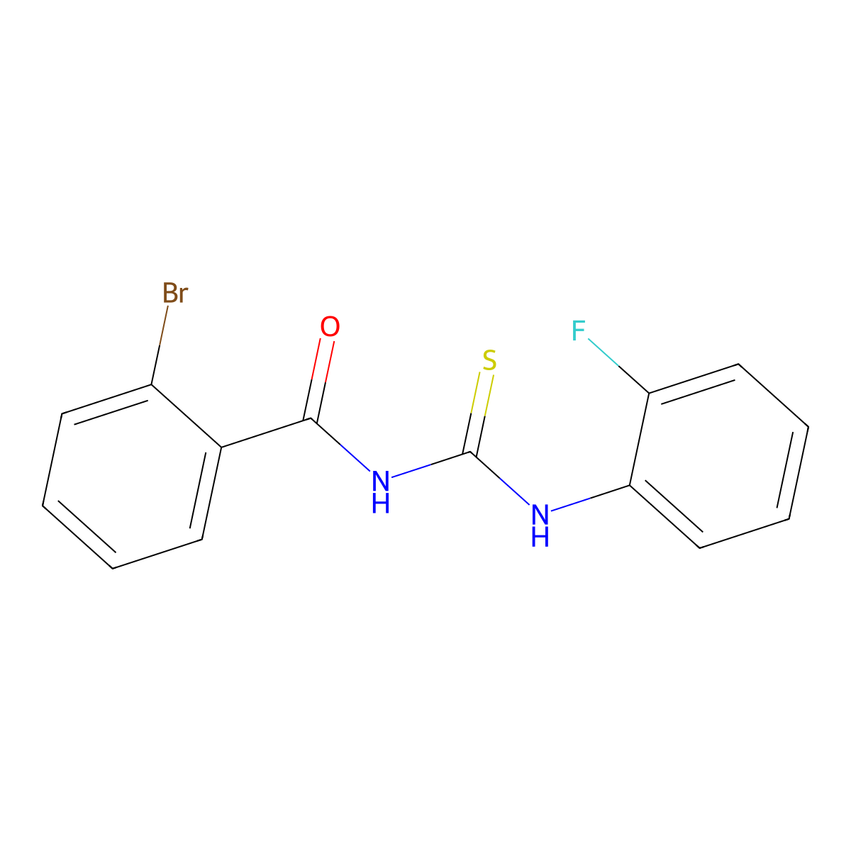 2-bromo-N-[(2-fluorophenyl)carbamothioyl]benzamide molecular structure, CAS 425668-89-9