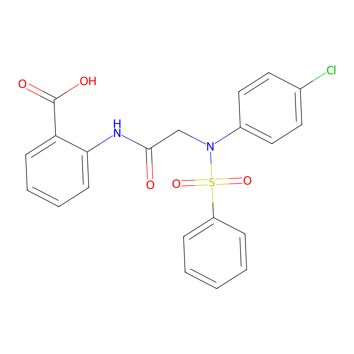 2-{[N-(4-chlorophenyl)-N-(phenylsulfonyl)glycyl]amino}benzoic acid molecular structure, CAS 425668-90-2