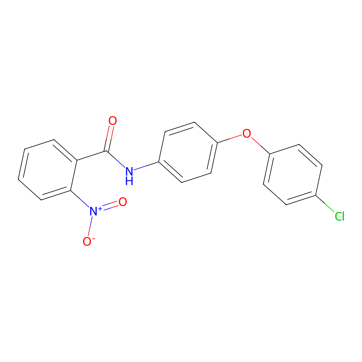 N-[4-(4-chlorophenoxy)phenyl]-2-nitrobenzamide molecular structure, CAS 425668-98-0