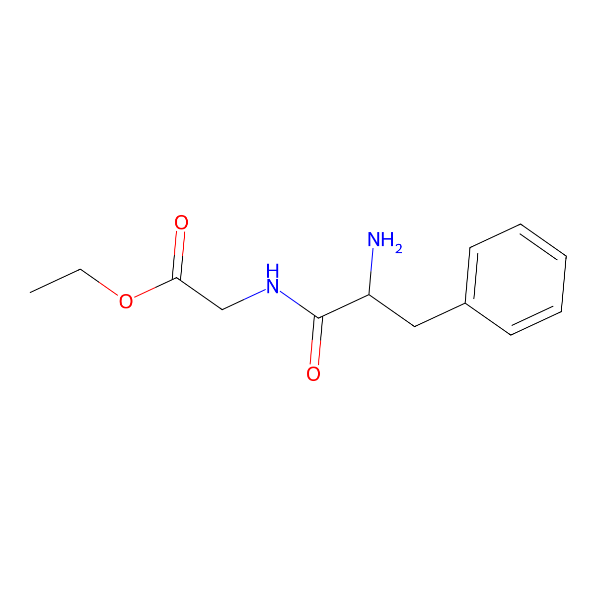 (S)-Ethyl 2-(2-amino-3-phenylpropanamido)acetate molecular structure, CAS 42567-71-5