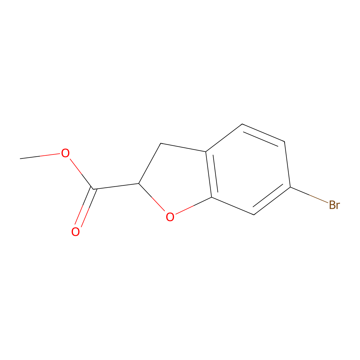 Methyl 6-bromo-2,3-dihydro-1-benzofuran-2-carboxylate molecular structure, CAS 425675-99-6