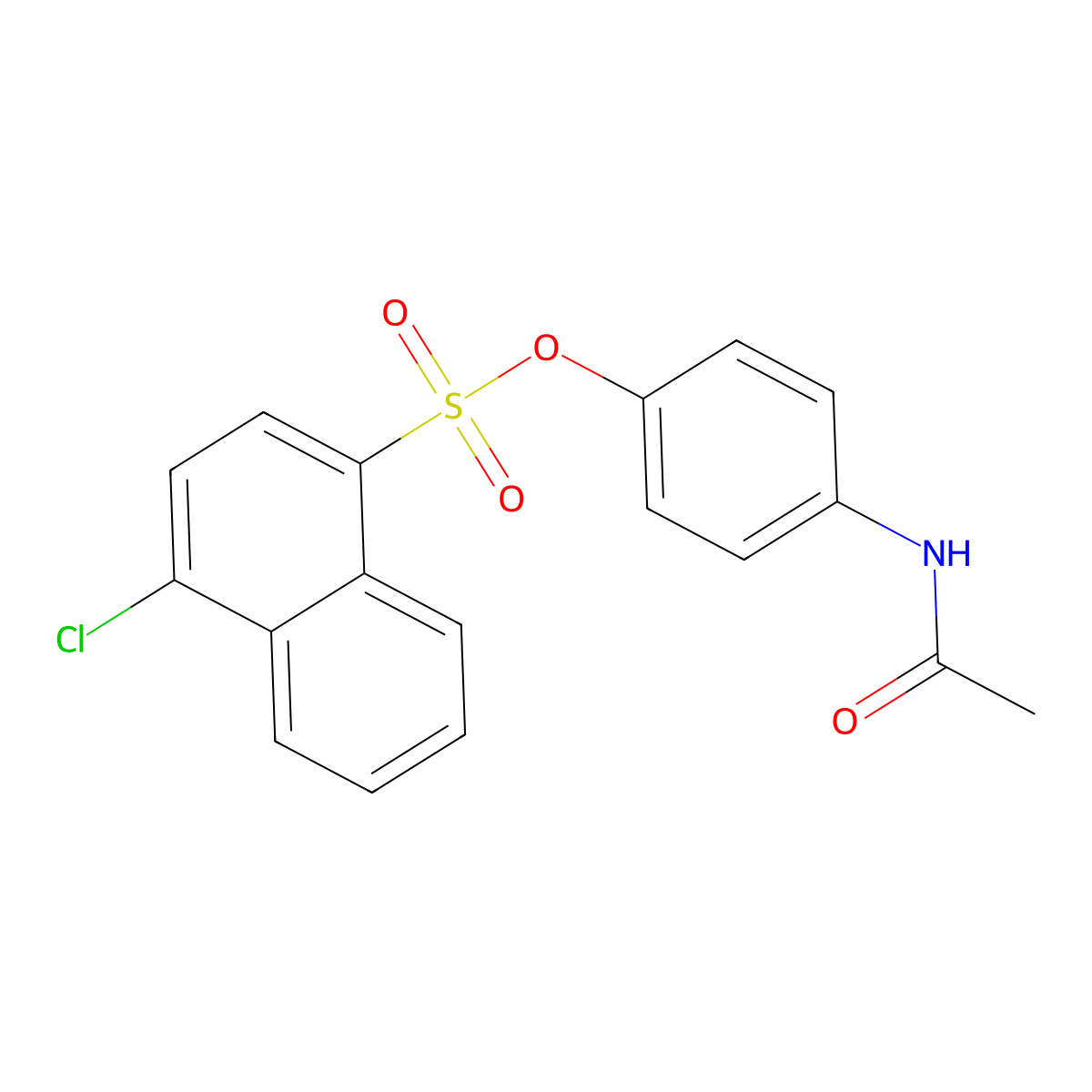 4-Acetamidophenyl 4-chloronaphthalene-1-sulfonate molecular structure, CAS 425676-25-1