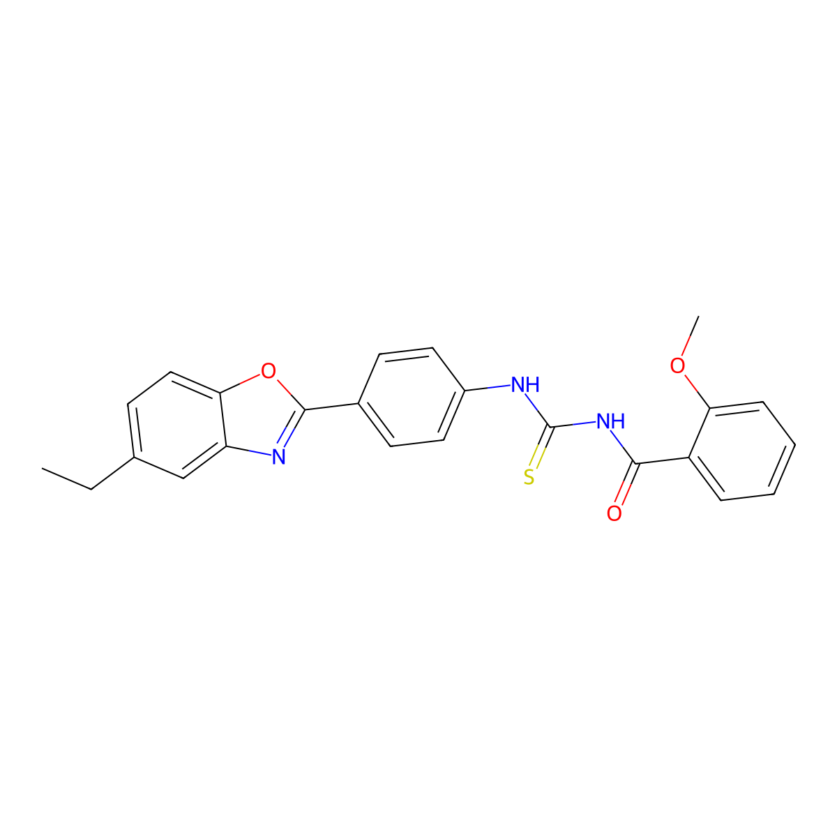N-[[4-(5-ethyl-1,3-benzoxazol-2-yl)phenyl]carbamothioyl]-2-methoxybenzamide molecular structure, CAS 425676-36-4