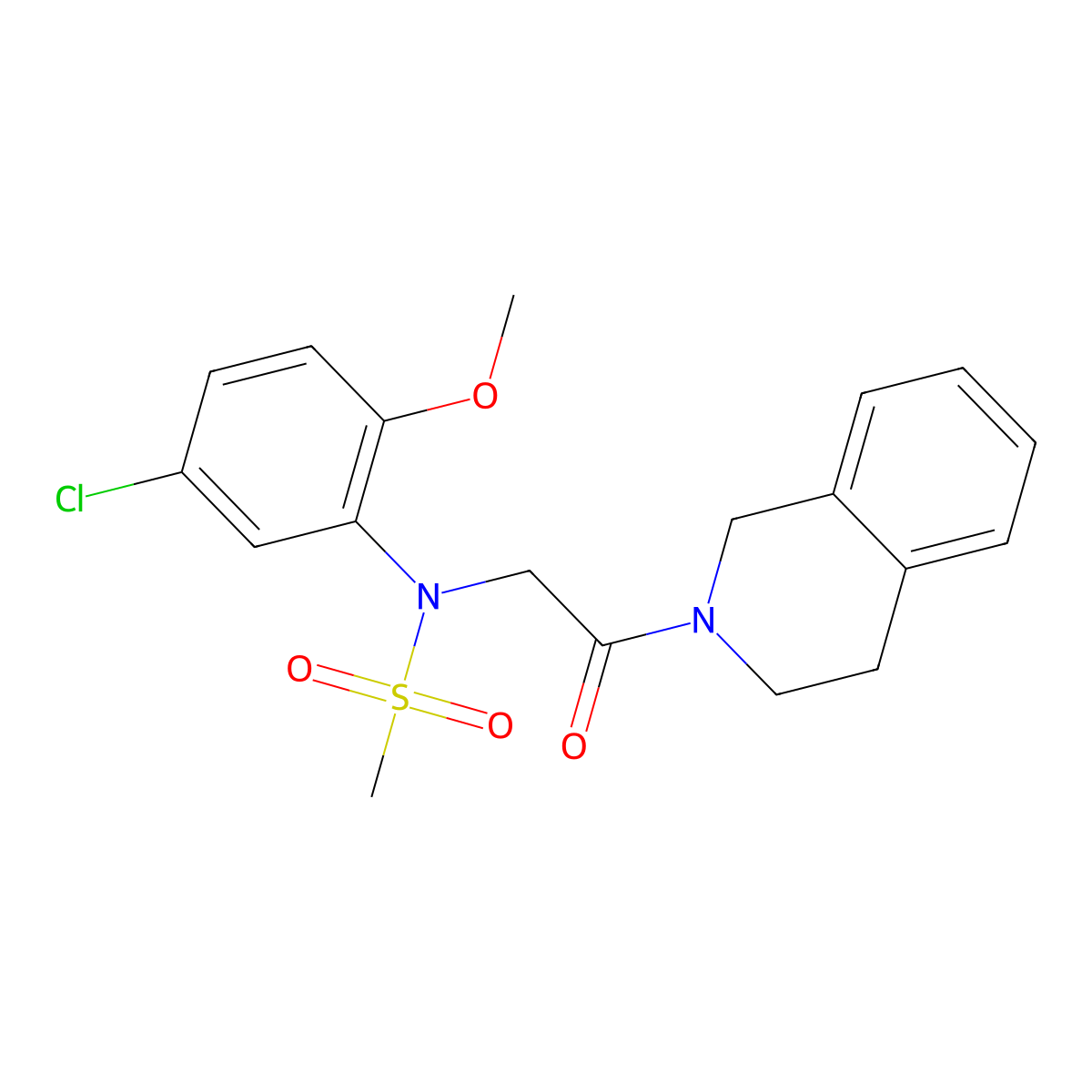 N-(5-chloro-2-methoxyphenyl)-N-[2-(3,4-dihydro-1H-isoquinolin-2-yl)-2-oxoethyl]methanesulfonamide molecular structure, CAS 425676-37-5