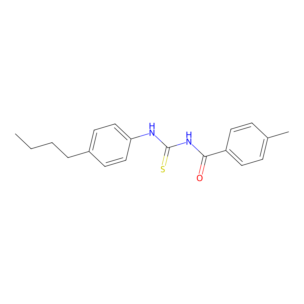 N-[(4-butylphenyl)carbamothioyl]-4-methylbenzamide molecular structure, CAS 425676-66-0