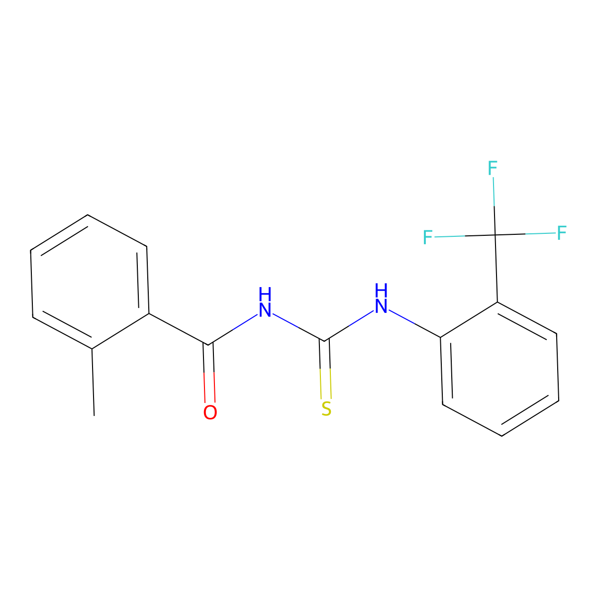 2-methyl-N-[[2-(trifluoromethyl)phenyl]carbamothioyl]benzamide molecular structure, CAS 425676-75-1
