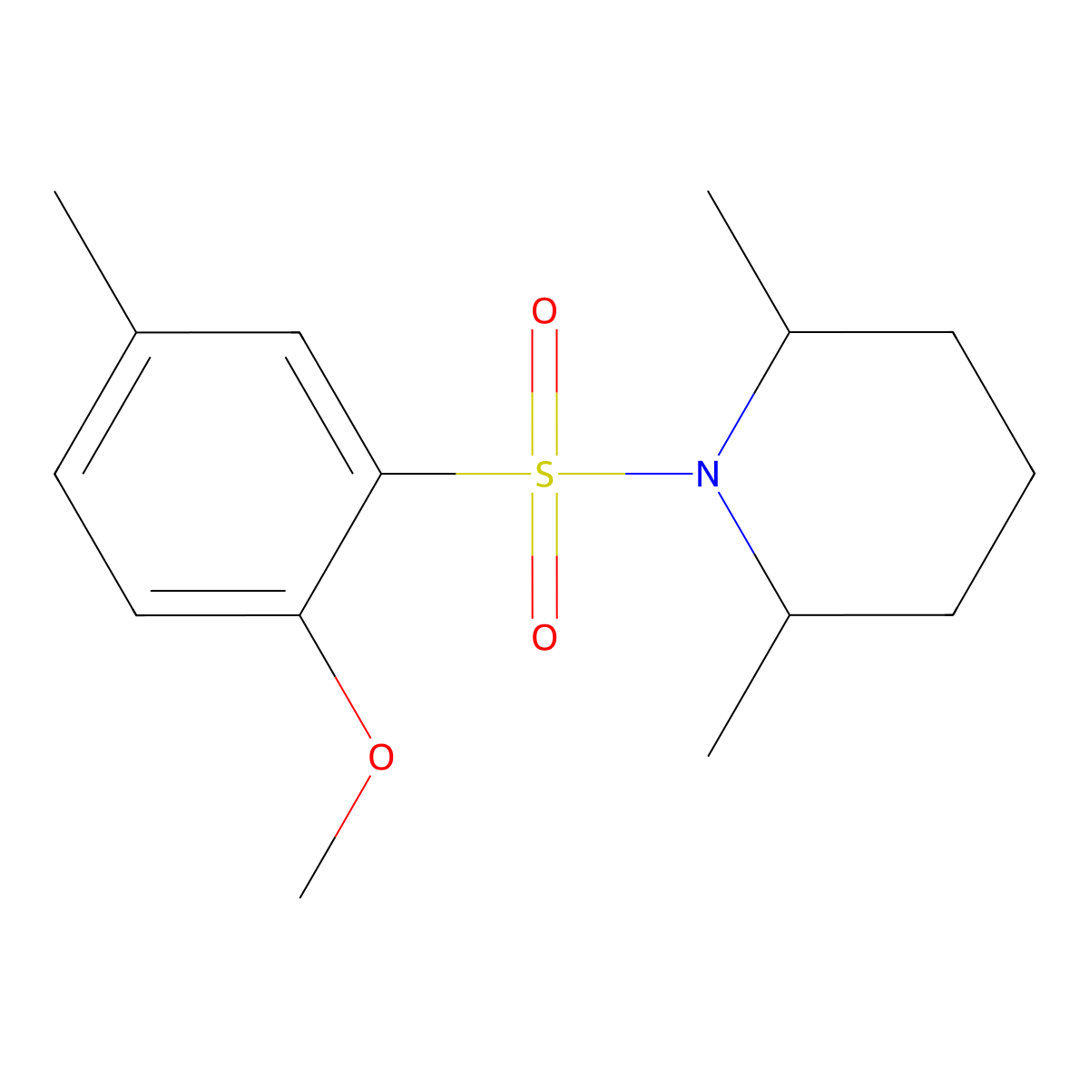 1-(2-Methoxy-5-methylbenzenesulfonyl)-2,6-dimethylpiperidine molecular structure, CAS 425676-95-5