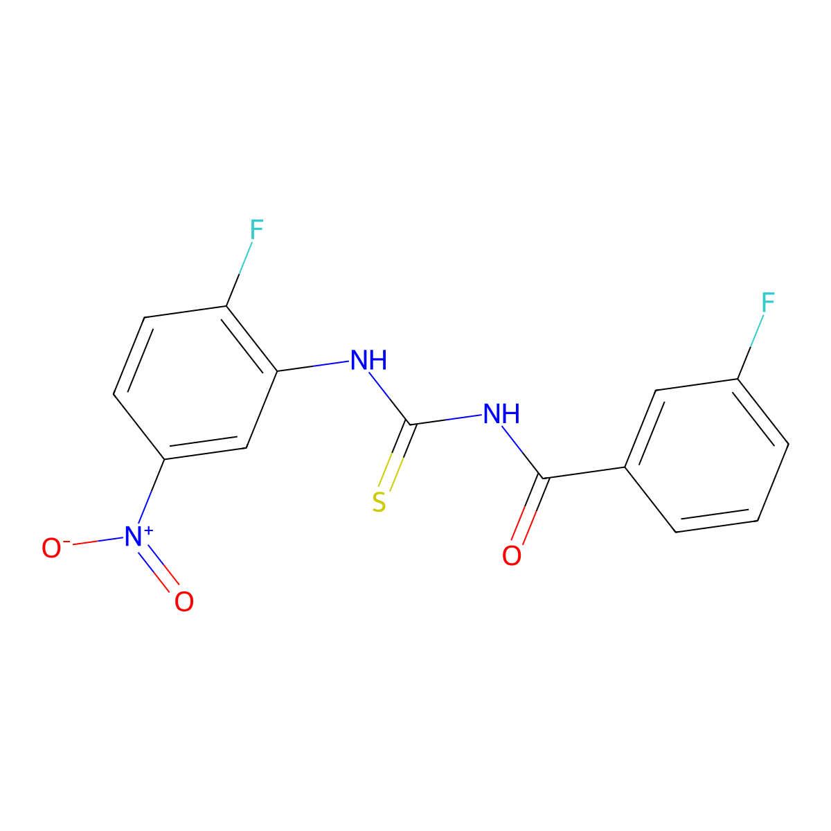 3-fluoro-N-[(2-fluoro-5-nitrophenyl)carbamothioyl]benzamide molecular structure, CAS 425677-08-3