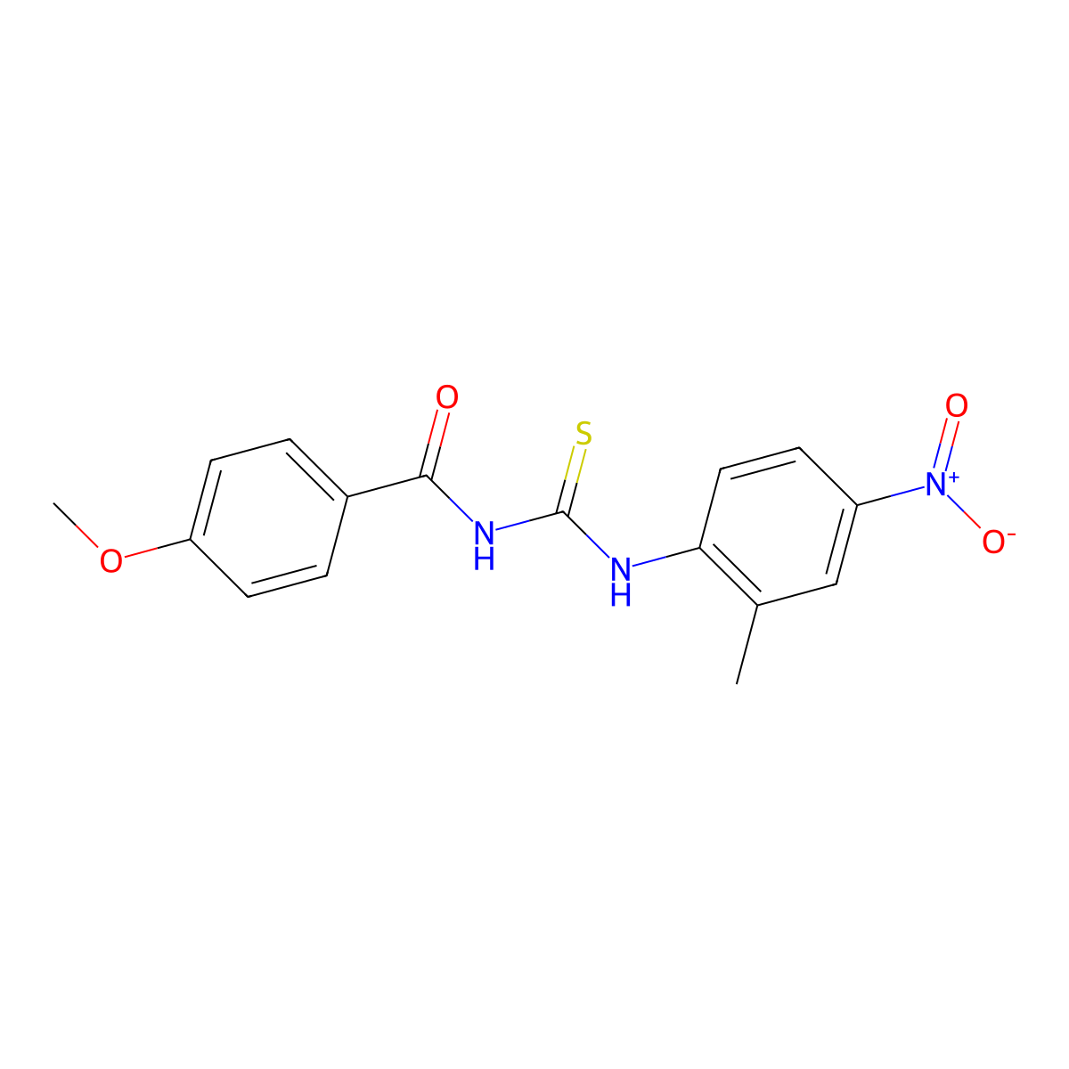 4-methoxy-N-[(2-methyl-4-nitrophenyl)carbamothioyl]benzamide molecular structure, CAS 425677-16-3