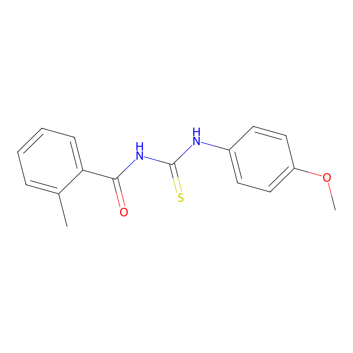 N-[(4-methoxyphenyl)carbamothioyl]-2-methylbenzamide molecular structure, CAS 425677-50-5