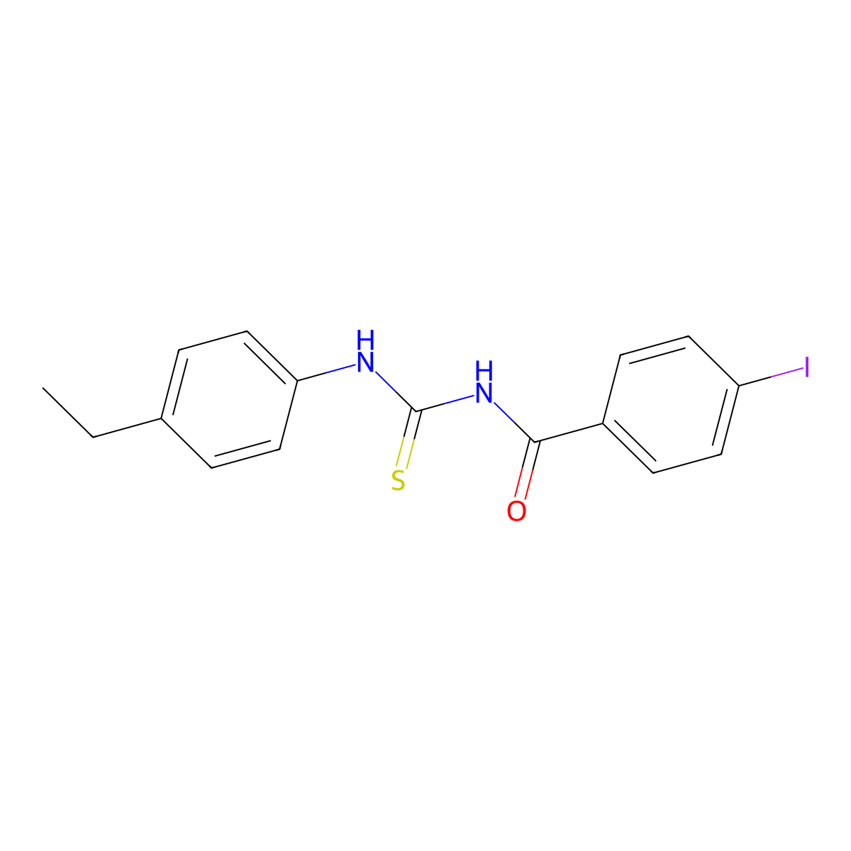 N-[(4-ethylphenyl)carbamothioyl]-4-iodobenzamide molecular structure, CAS 425677-55-0