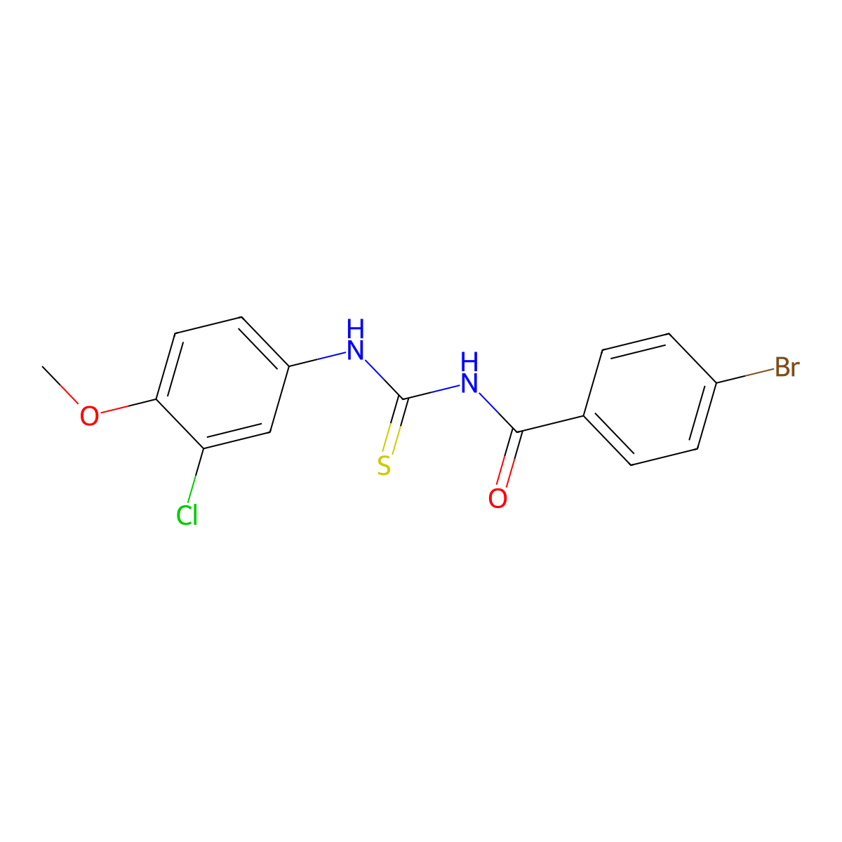 4-bromo-N-[(3-chloro-4-methoxyphenyl)carbamothioyl]benzamide molecular structure, CAS 425677-61-8