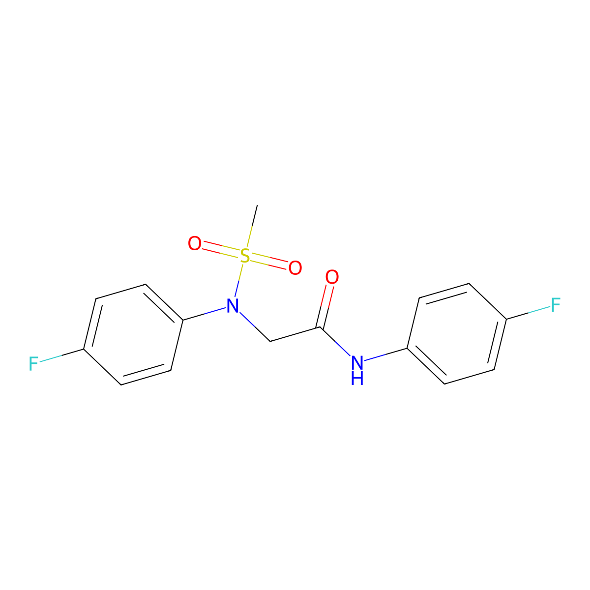 2-(4-fluoro-N-methylsulfonylanilino)-N-(4-fluorophenyl)acetamide molecular structure, CAS 425677-77-6